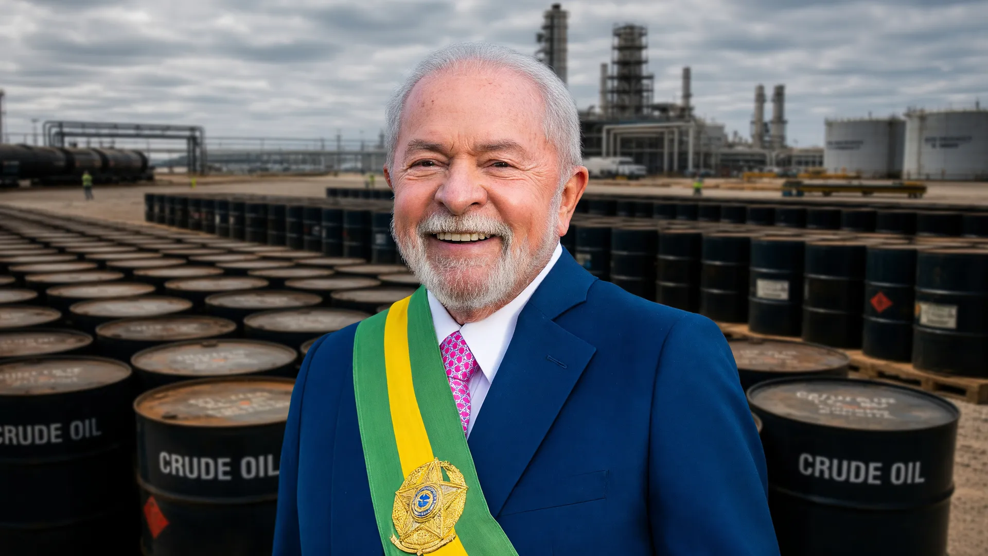 Presidente Lula em retrato oficial questionando a alta do combustível ligada à guerra no Irã e cobrando fim dos conflitos