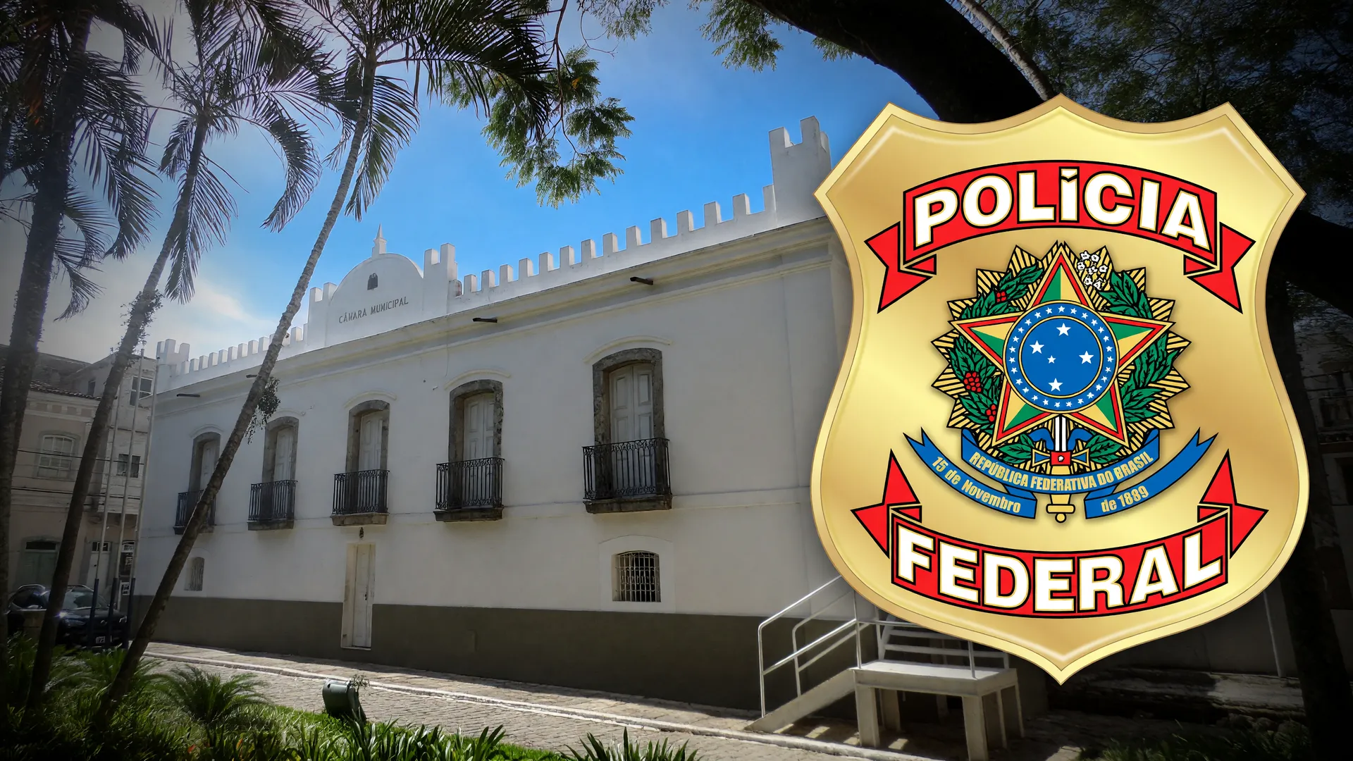 Câmara de Angra dos Reis com símbolo de investigação sobre assessores fantasmas câmara municipal Rio