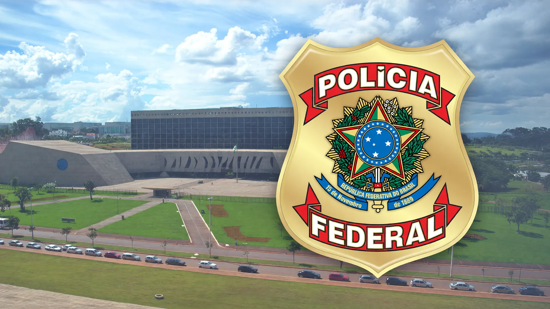 STJ com brasão da Polícia Federal: investigação contra ex-servidor acusado de venda de sentenças