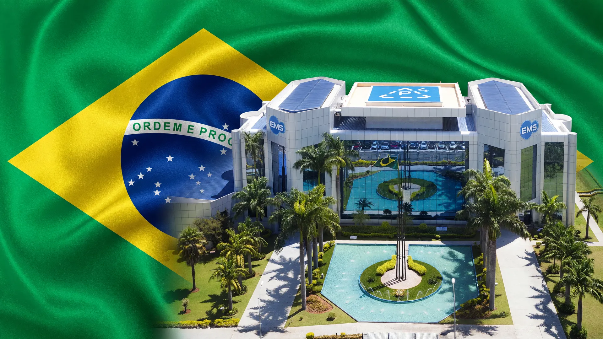 Bandeira brasileira e EMS: política de isenção imposto importação canetas semaglutida