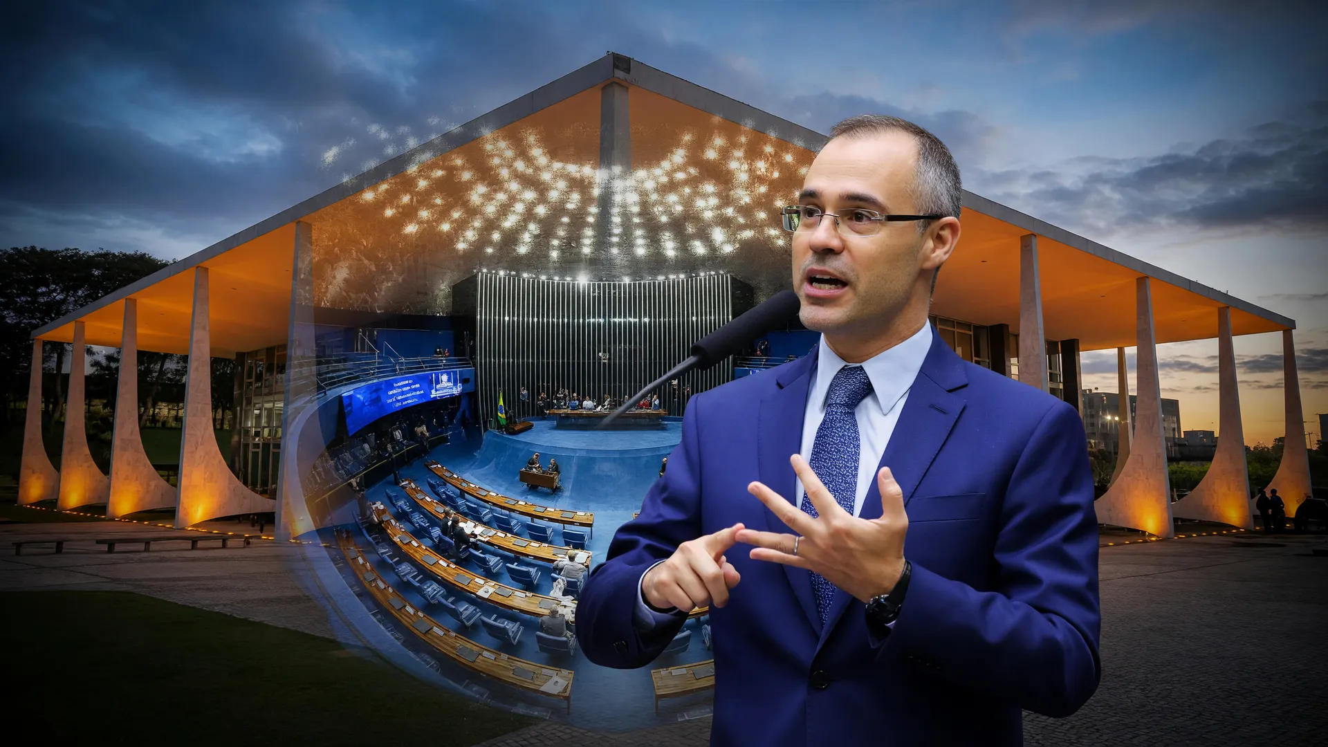 André Mendonça e fachada do STF em collage sobre prorrogação CPMI INSS STF