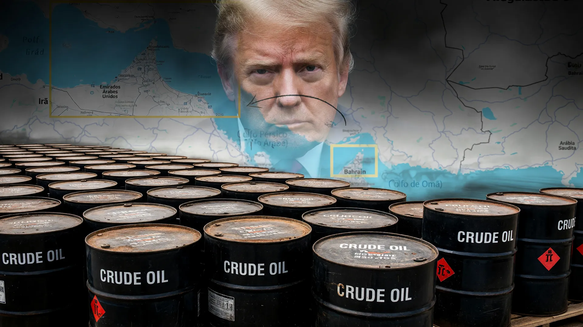 Barris de petróleo expressam recuo do petróleo sanções Irã no contexto de tensões globais