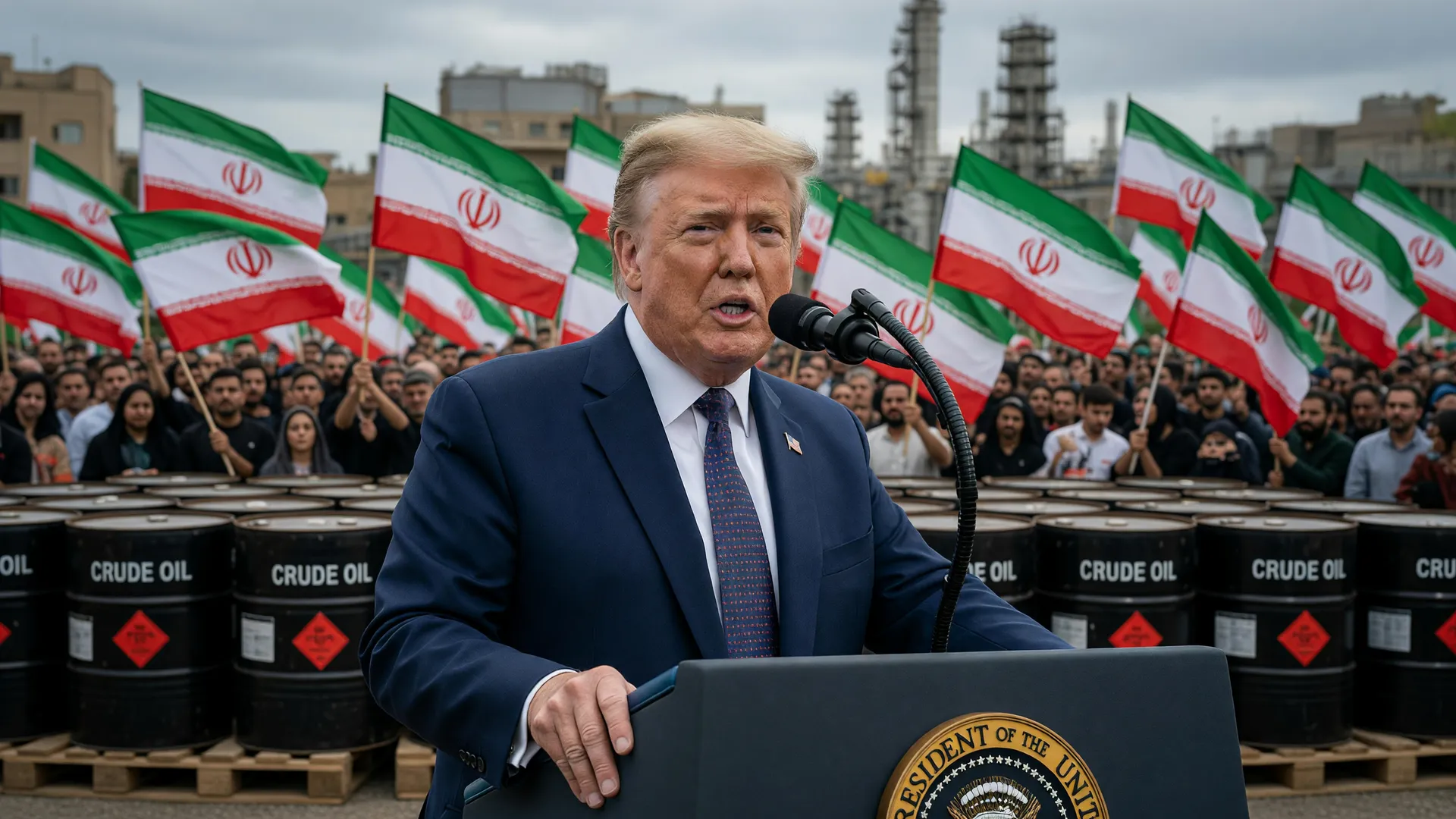 Trump ameaça infraestrutura petrolífera do Irã em negociações de cessar-fogo, representando tensão diplomática