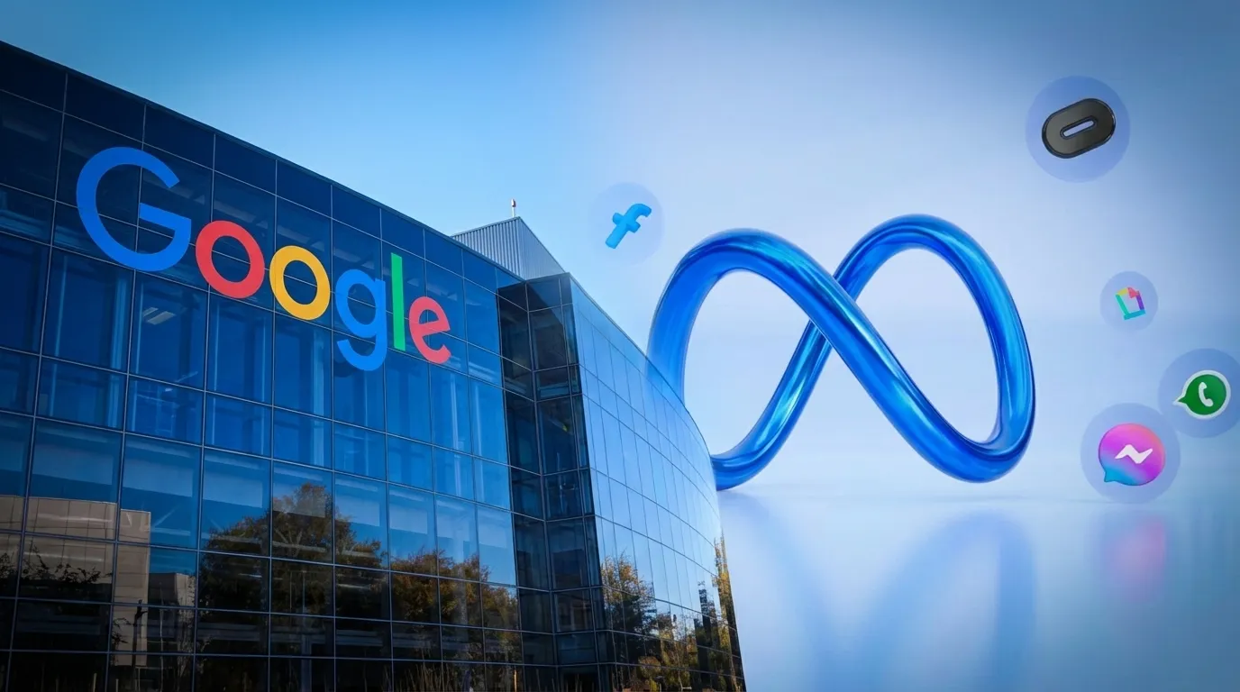 Logos de Google e Meta representando verificação de idade ECA Digital plataformas