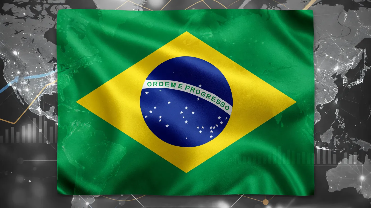 Bandeira brasileira simbolizando abertura de mercados agronegócio brasileiro em novos países e mercados globais