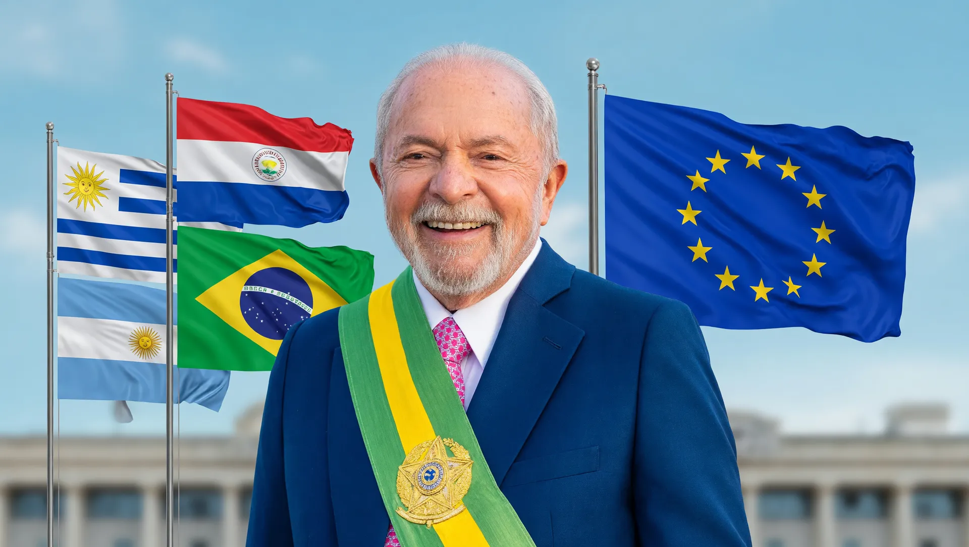 Lula em retrato presidencial representando o novo acordo Mercosul União Europeia livre comércio