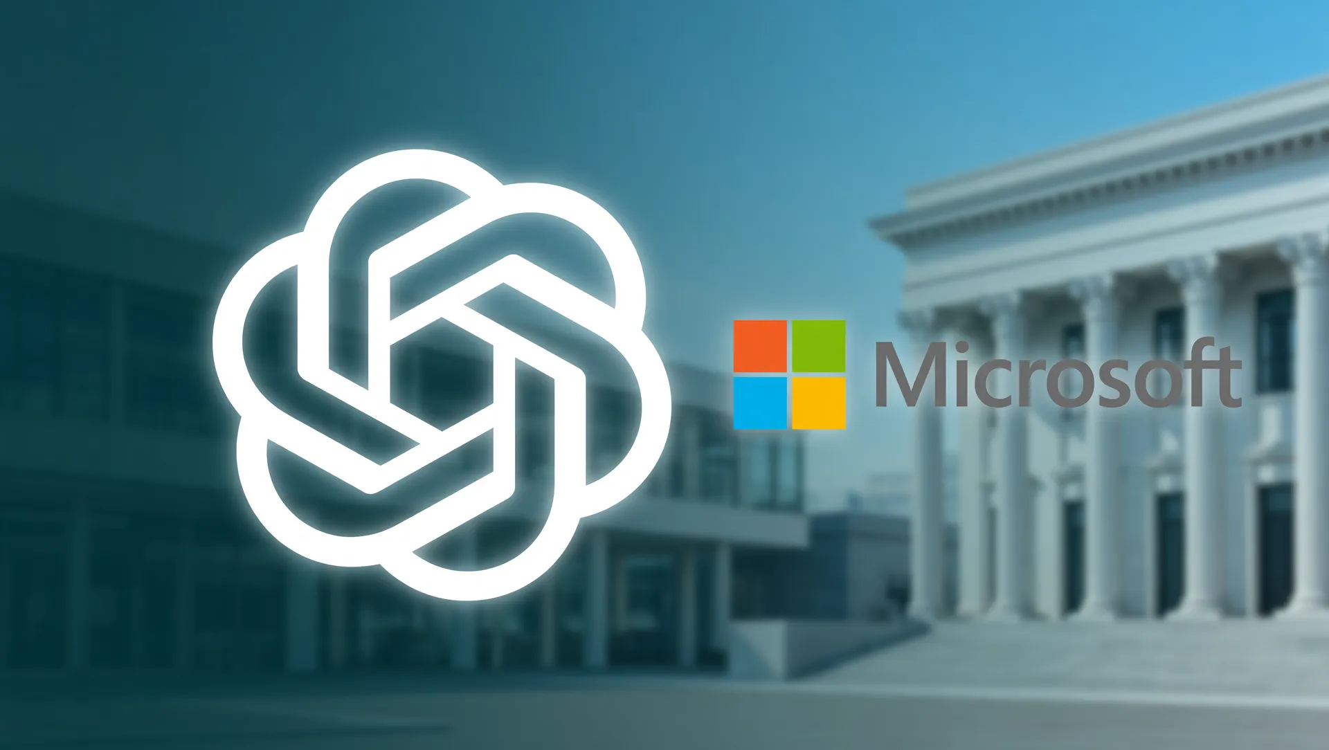Composição dos logotipos OpenAI e Microsoft representando acordo entre provedores de nuvem