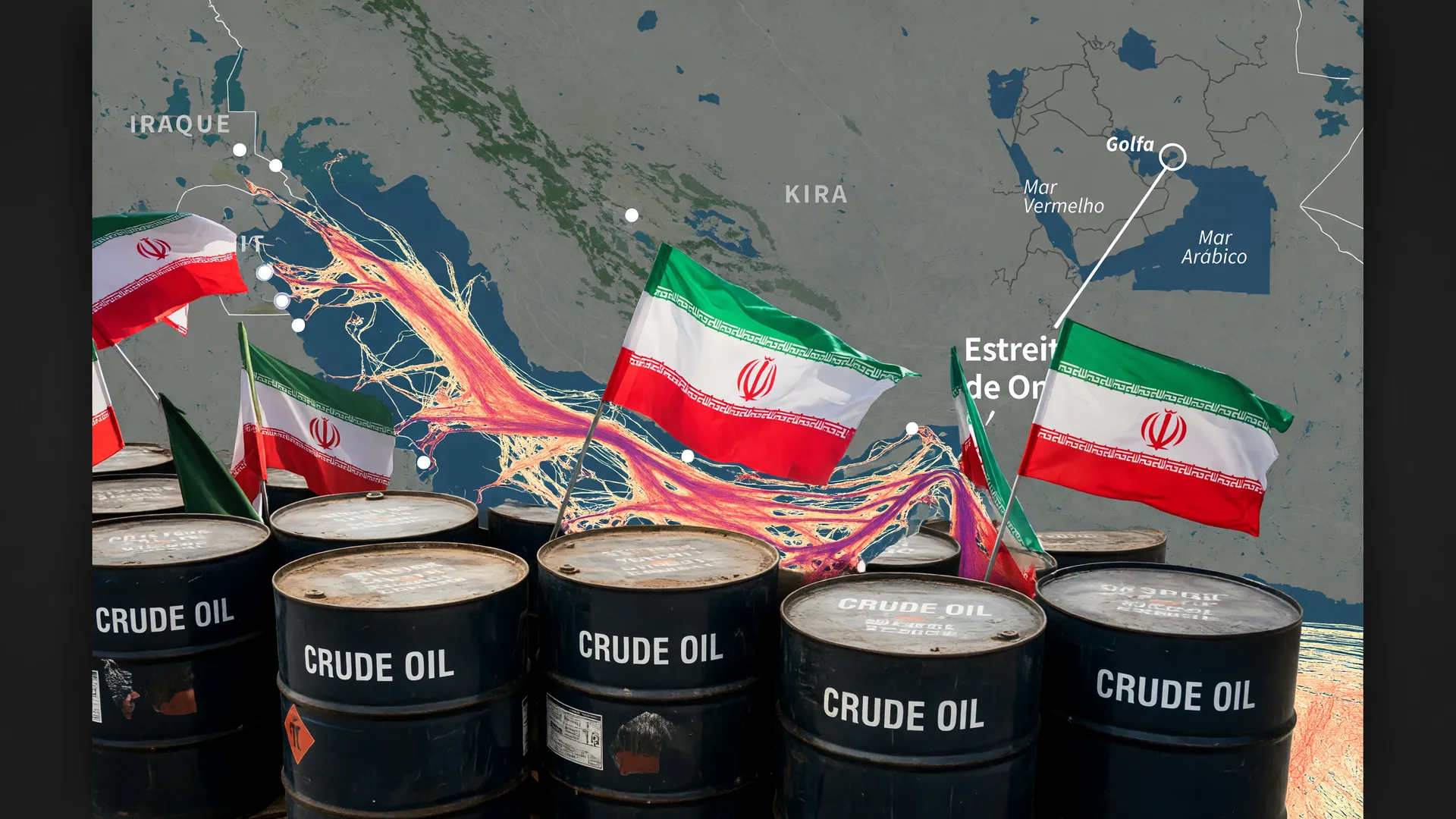 Bloqueio Irã rotas petróleo: tráfego marítimo intenso no Estreito de Ormuz