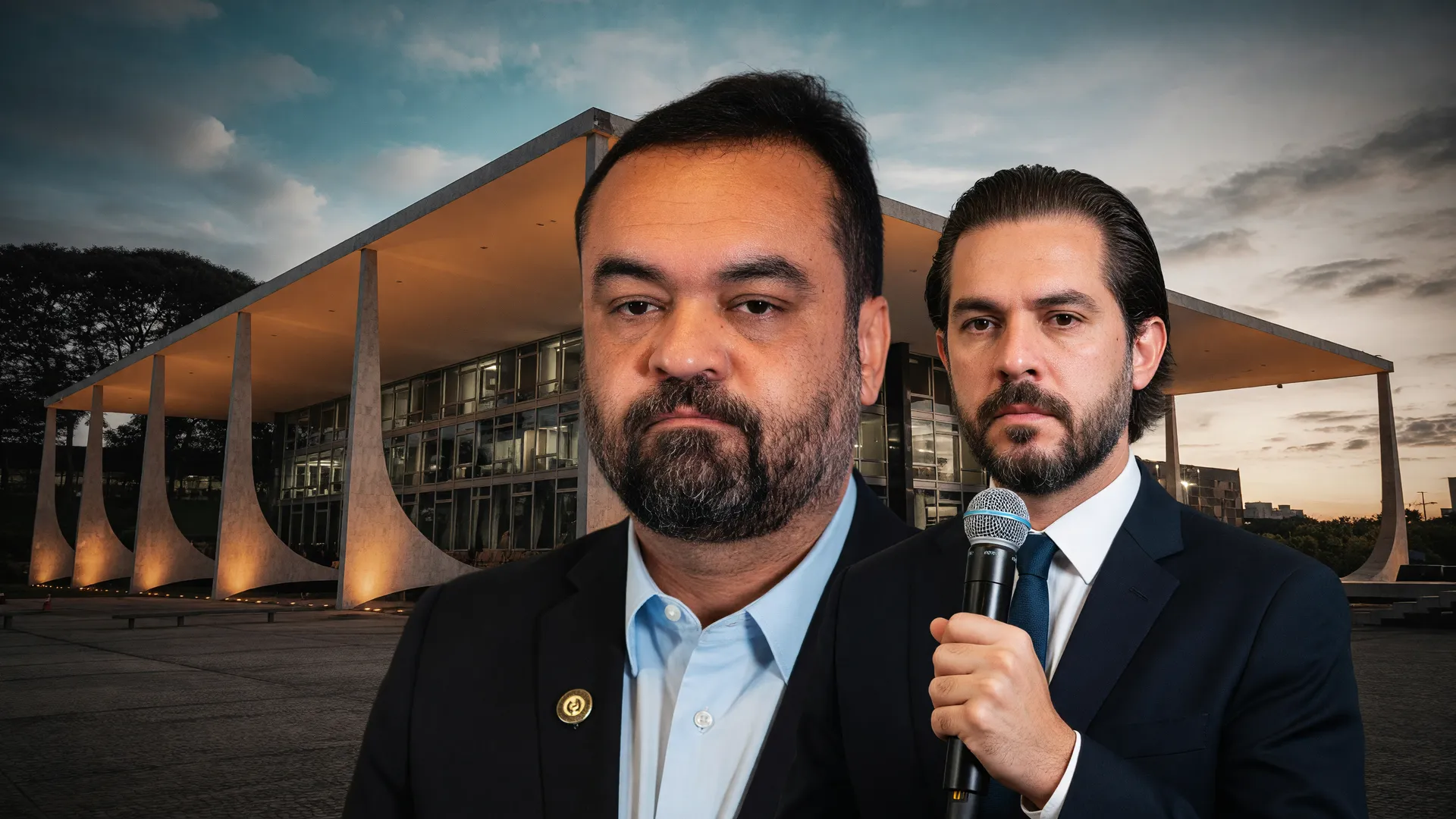 Cláudio Castro, avião da empresa Vorcaro, investigação STF: montagem editorial sobre escândalo Banco Master