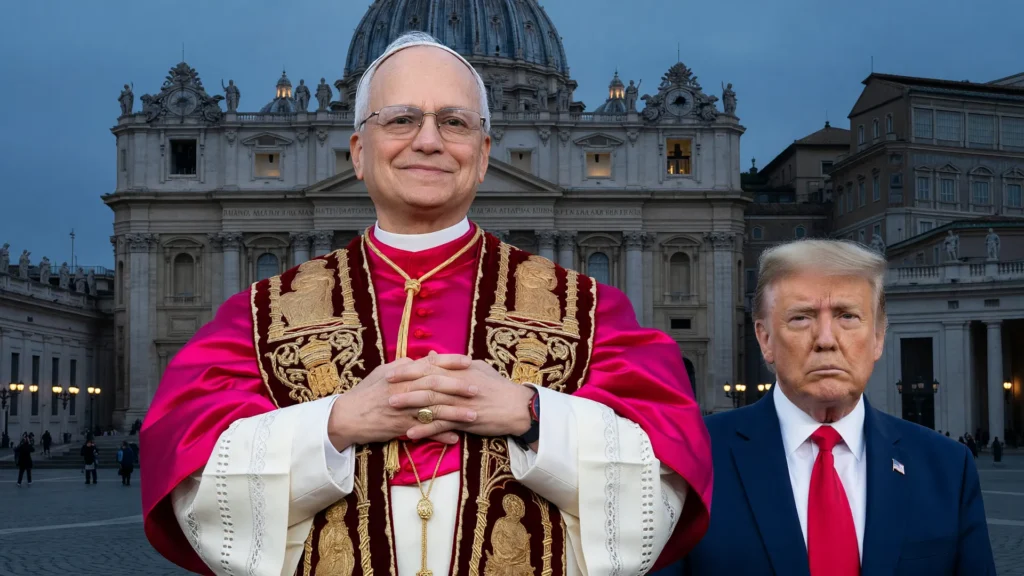 Papa Leão XIV recebe apoio CNBB: retrato oficial do pontífice em momento de crítica política
