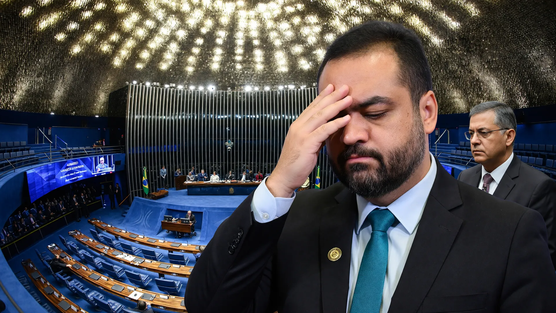 Cláudio Castro em sessão da CPI do Crime Organizado relatório final no plenário do Senado Federal