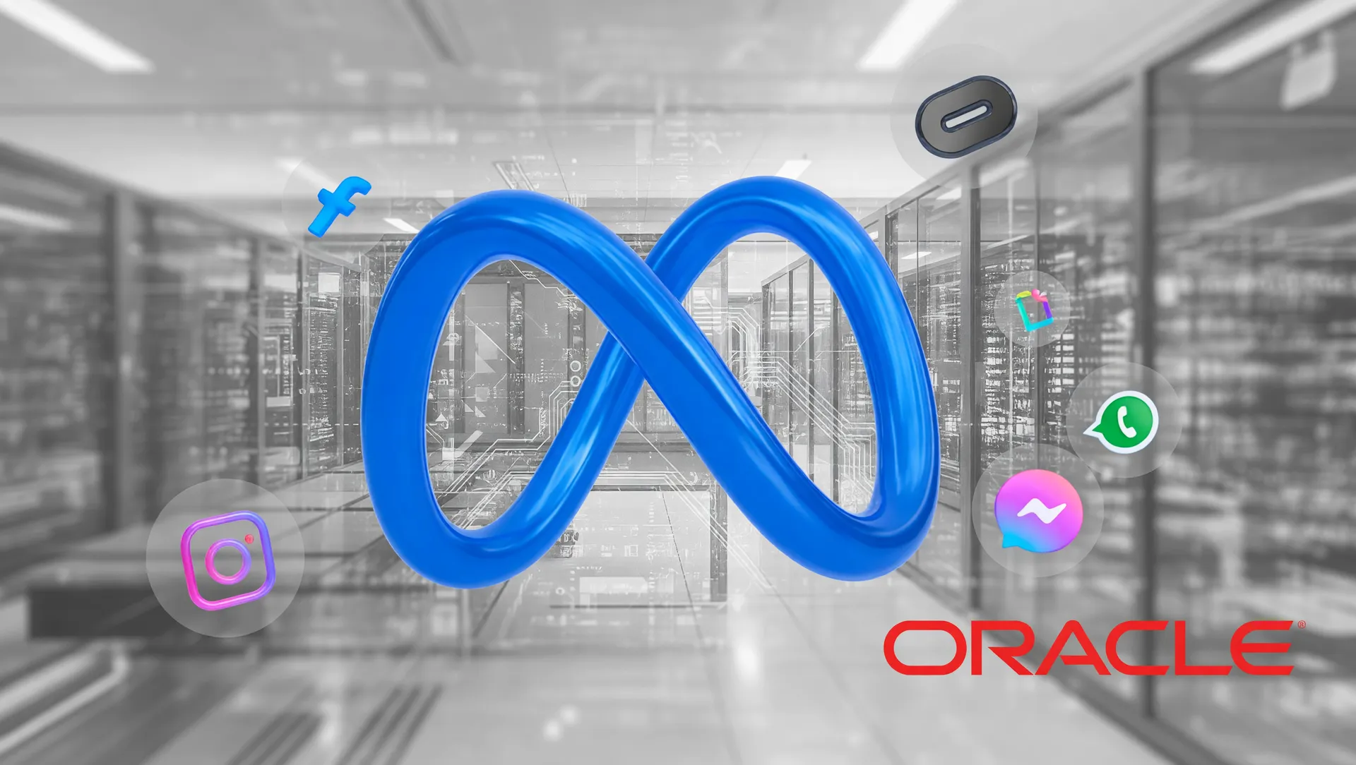 Símbolo infinito da Meta em azul, refletindo demissões Meta e investimento massivo em inteligência artificial