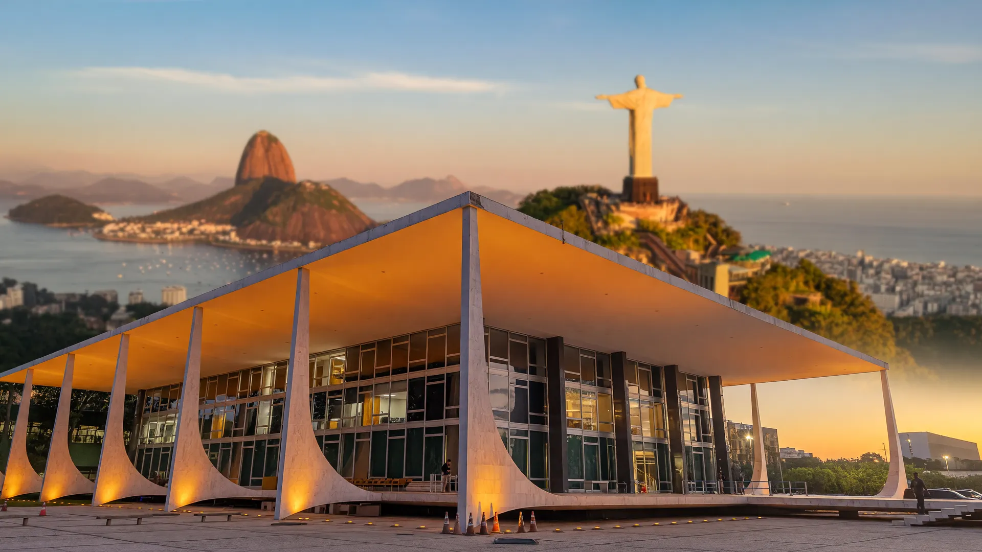 STF em sessão sobre eleição direta governador Rio de Janeiro com paisagem carioca