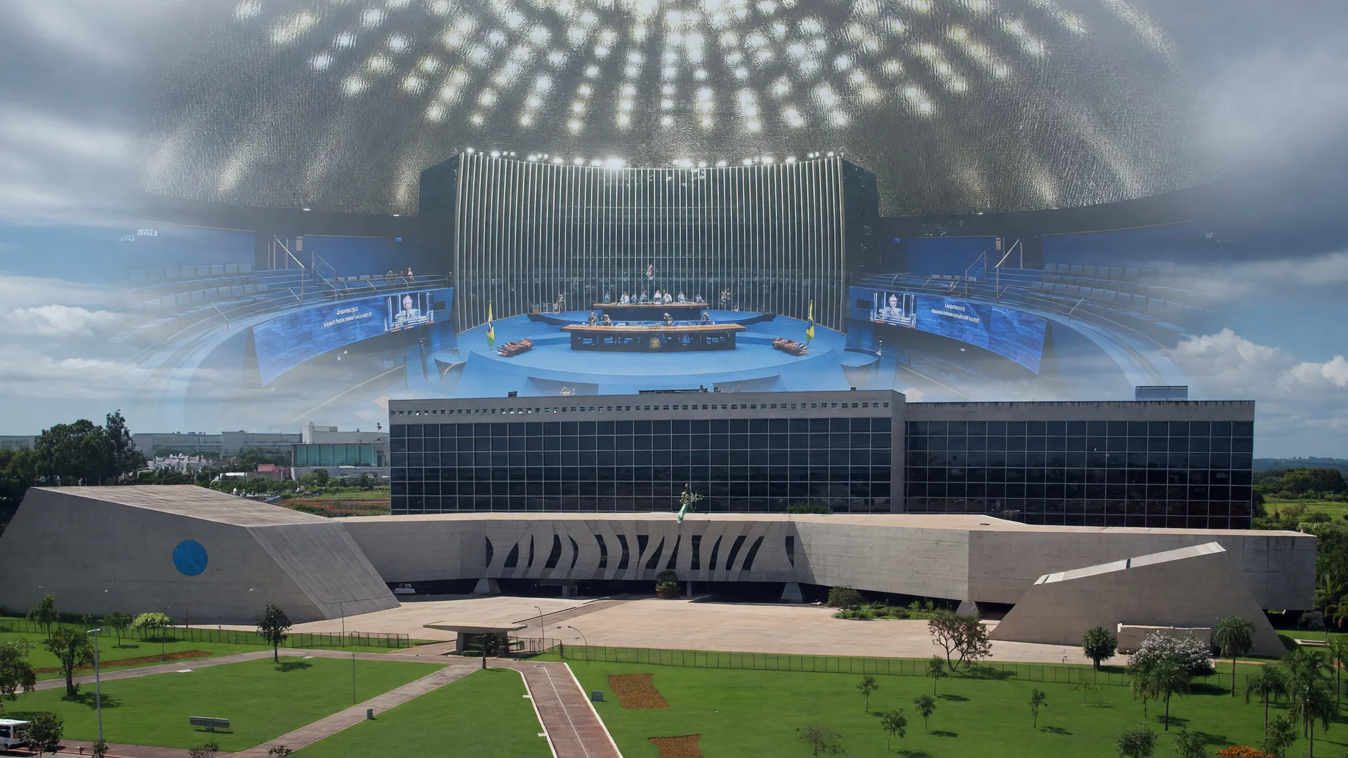 STJ e Senado Federal em composição editorial sobre eleição presidente STJ 2026