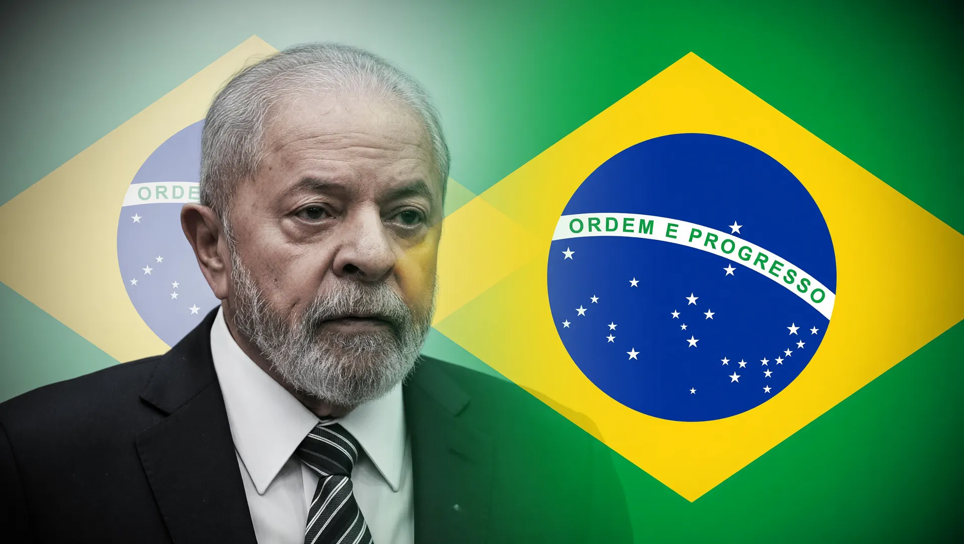 Lula e símbolo do Brasil representando o debate sobre exploração sustentável de terras raras