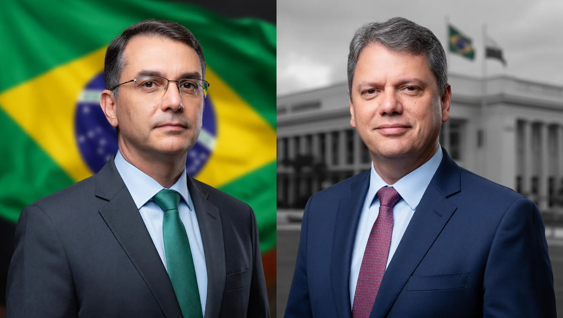 Flávio Bolsonaro e Tarcísio de Freitas selam aliança para pré-campanha das eleições 2026