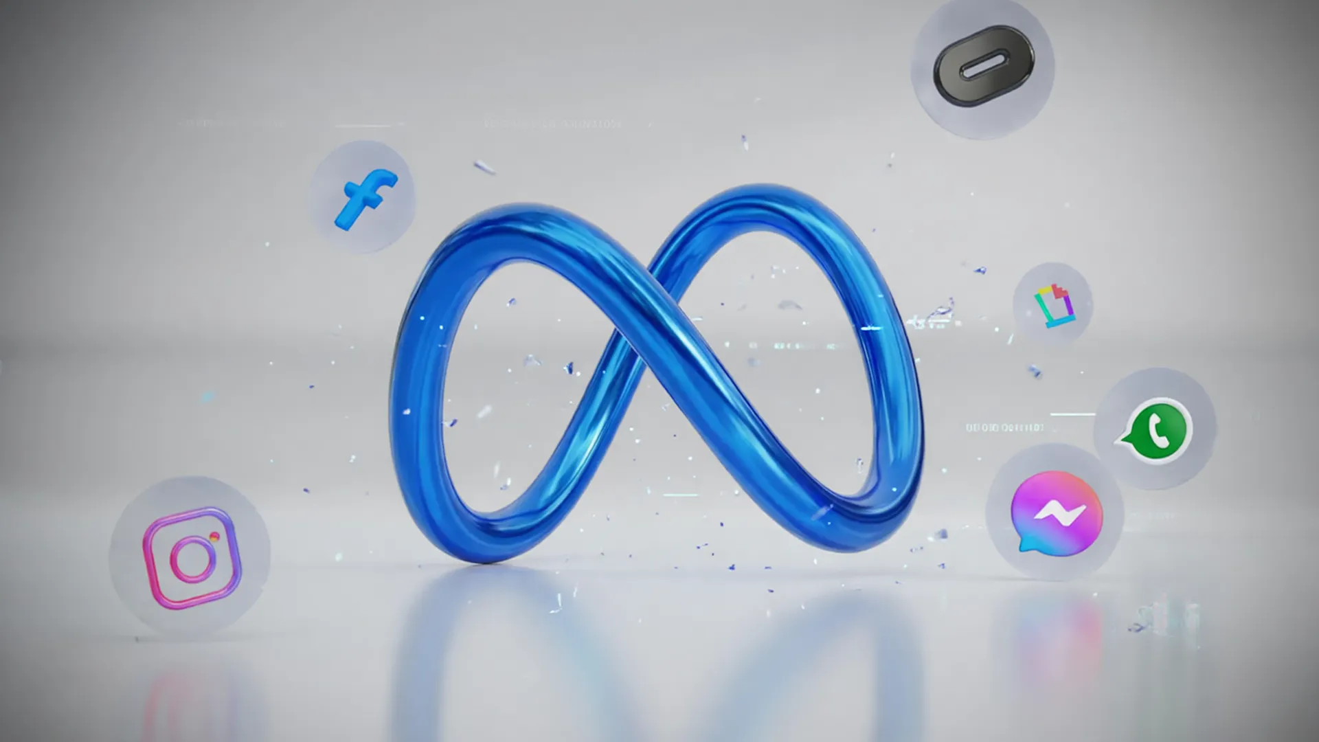 Logotipo Meta com ícones de produtos, falha de segurança: funcionário Meta baixou fotos privadas do Facebook