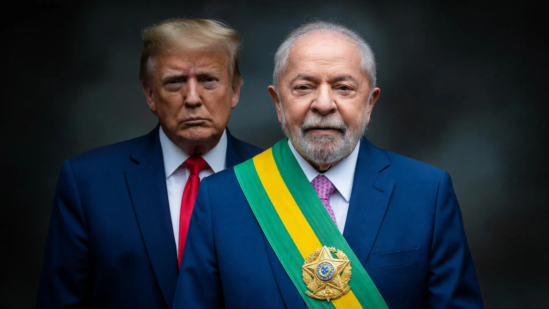 Lula defende PIX contra relatório Trump - retrato oficial com faixa presidencial em confronto