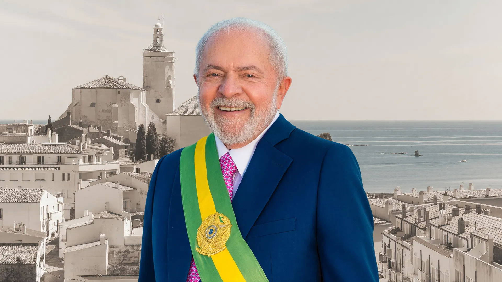 Lula em retrato presidencial durante seu giro europeu de cúpulas bilaterais na Espanha