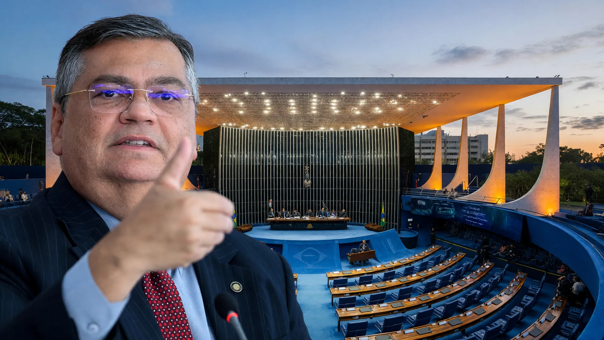 Flávio Dino em contexto institucional da PEC aposentadoria compulsória magistrados.