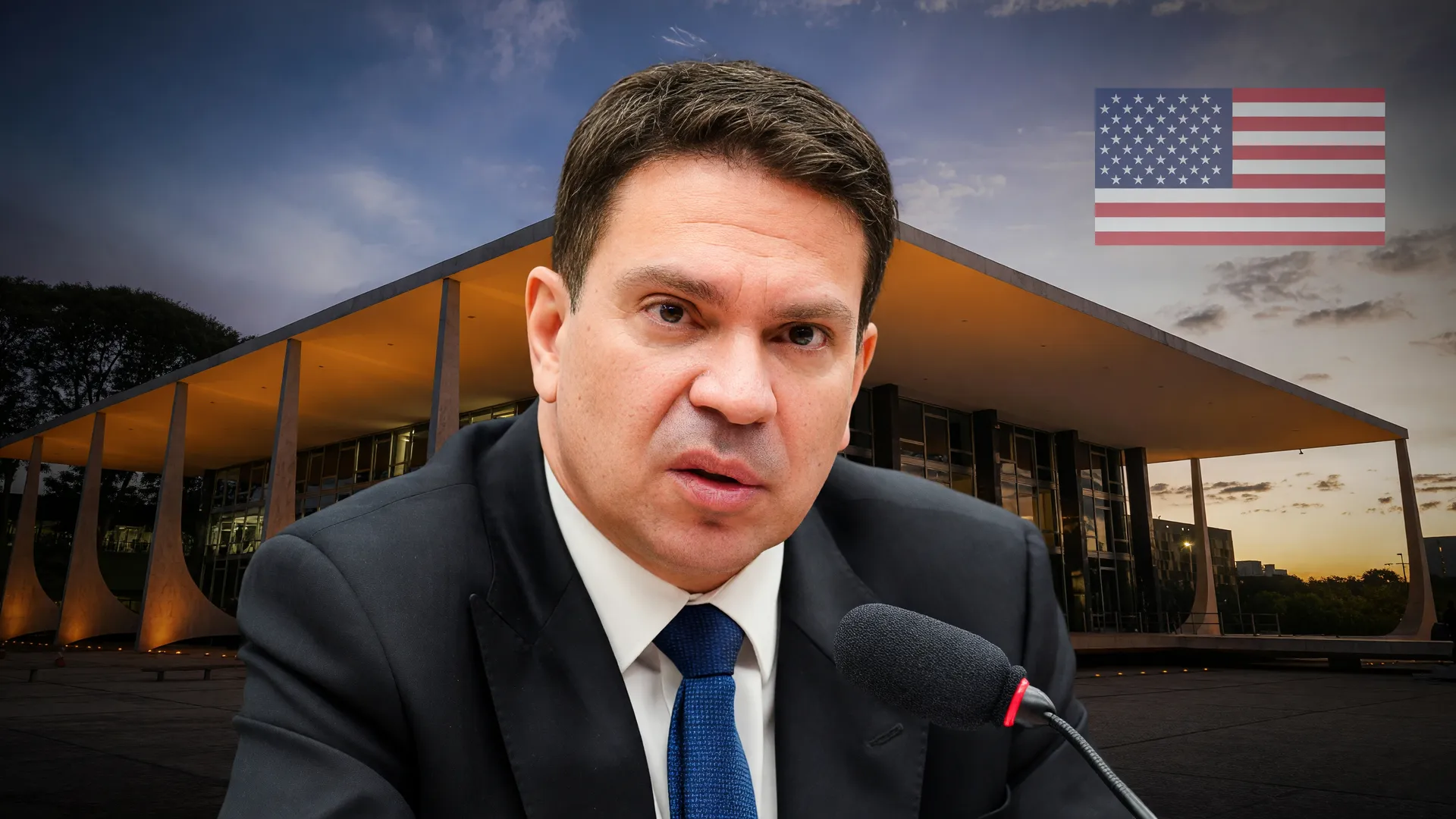 Ramagem preso pelo ICE nos EUA: retrato do ex-deputado com contexto do STF ao fundo