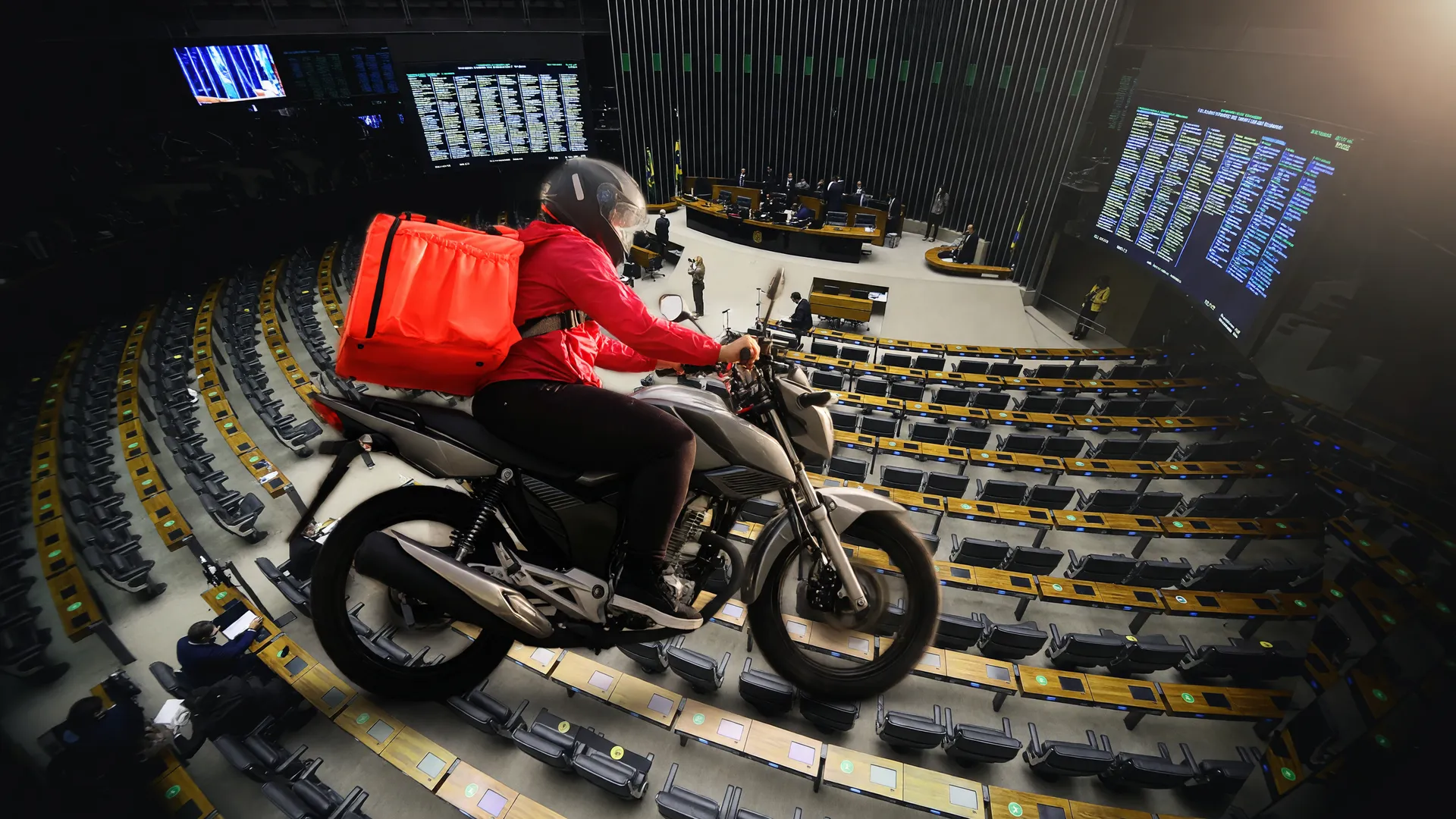 Debate sobre regulamentação de trabalhadores de aplicativos: entregador e câmara legislativa