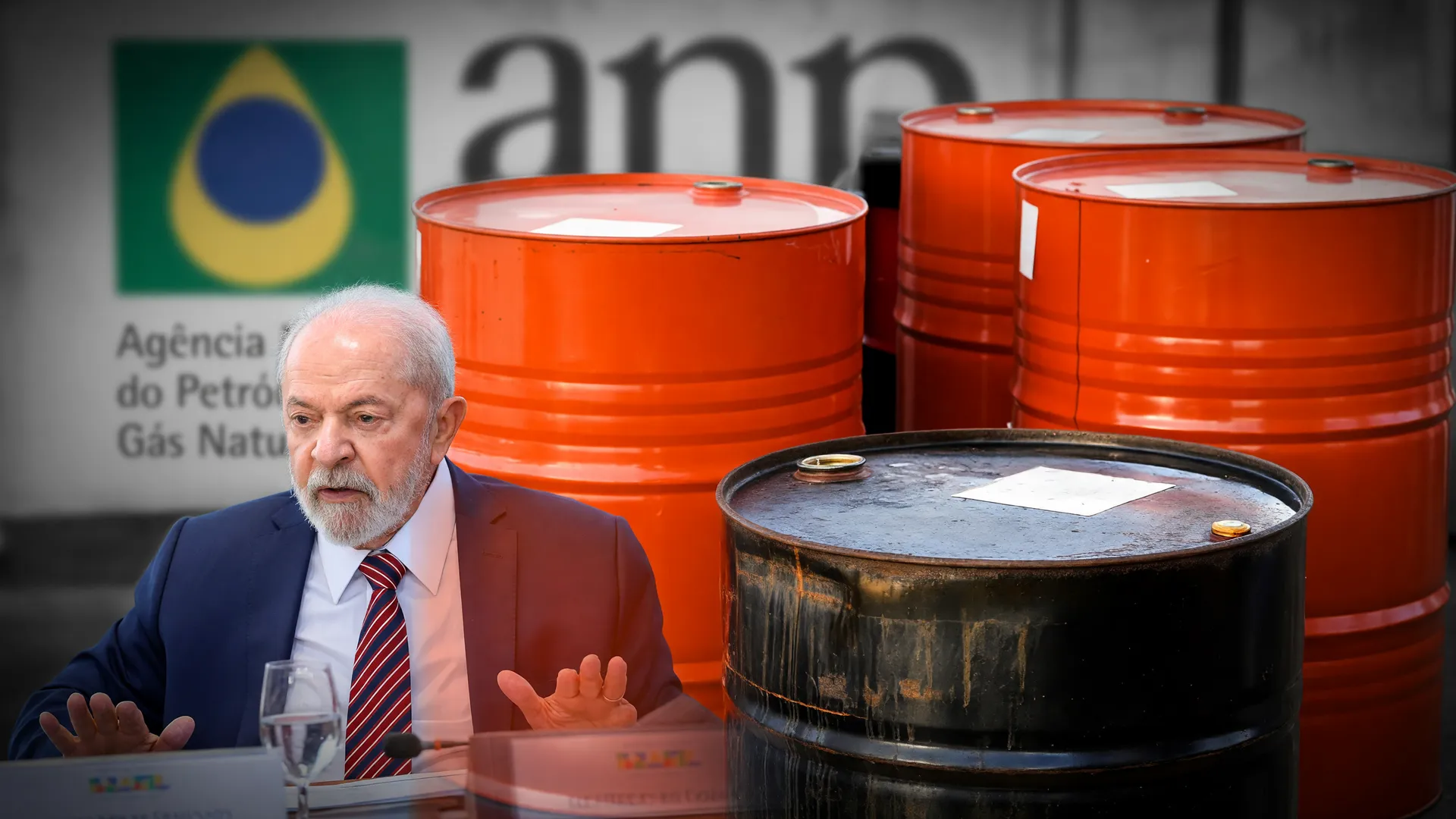 Lula, barris de petróleo e logo ANP em composição editorial sobre subsídio ao diesel e adesão Vibra Energia