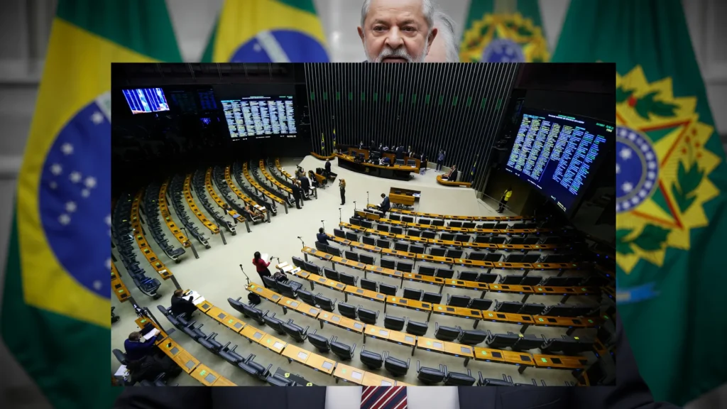 Câmara dos Deputados e retrato de Lula em debate sobre revogação da taxa das blusinhas