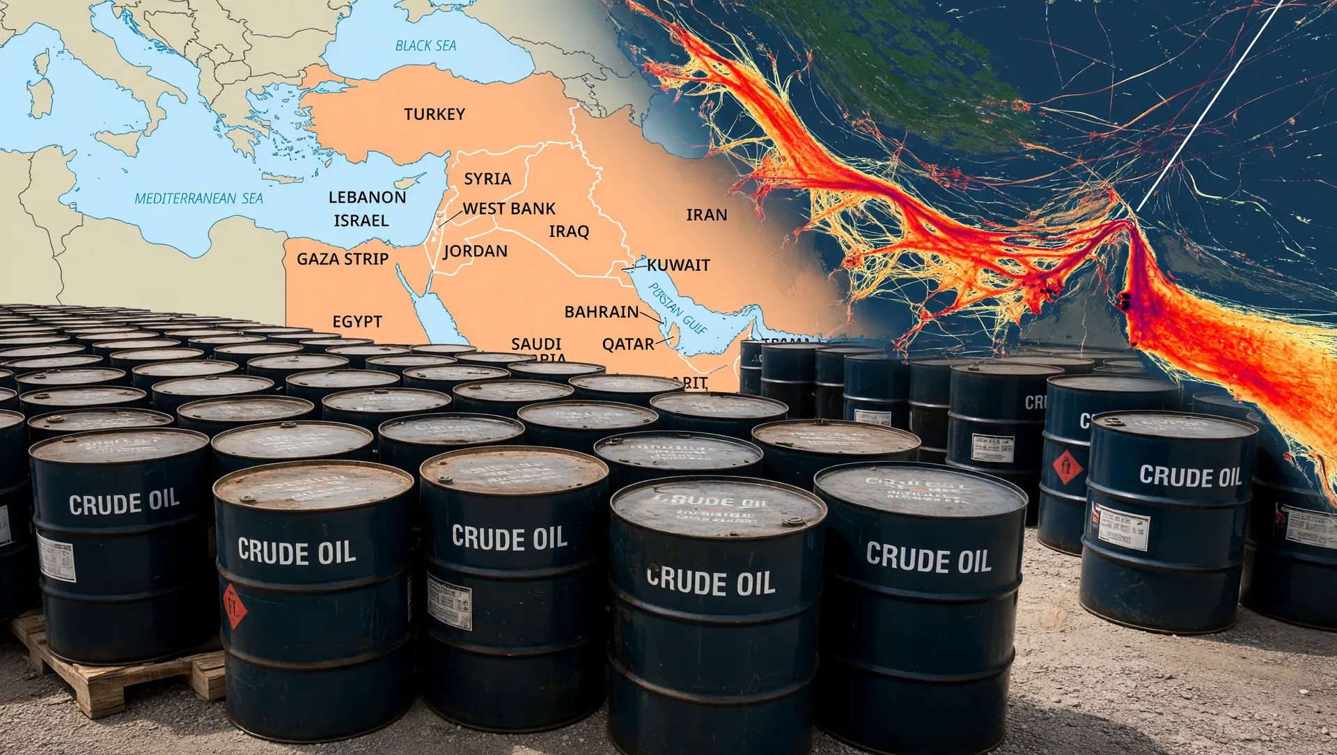 Mapa Oriente Médio com petróleo e Ormuz: a transição energética na guerra do Oriente Médio