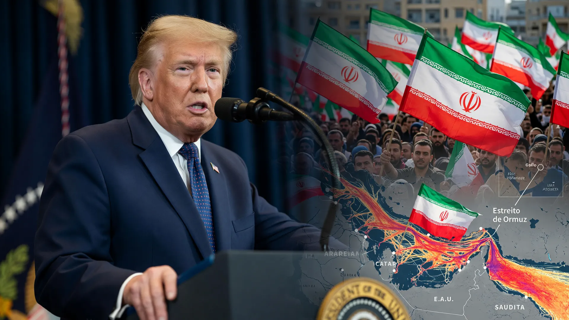 Trump anuncia tarifa de 50% contra países fornecedores de armas para o Irã em negociações nucleares.