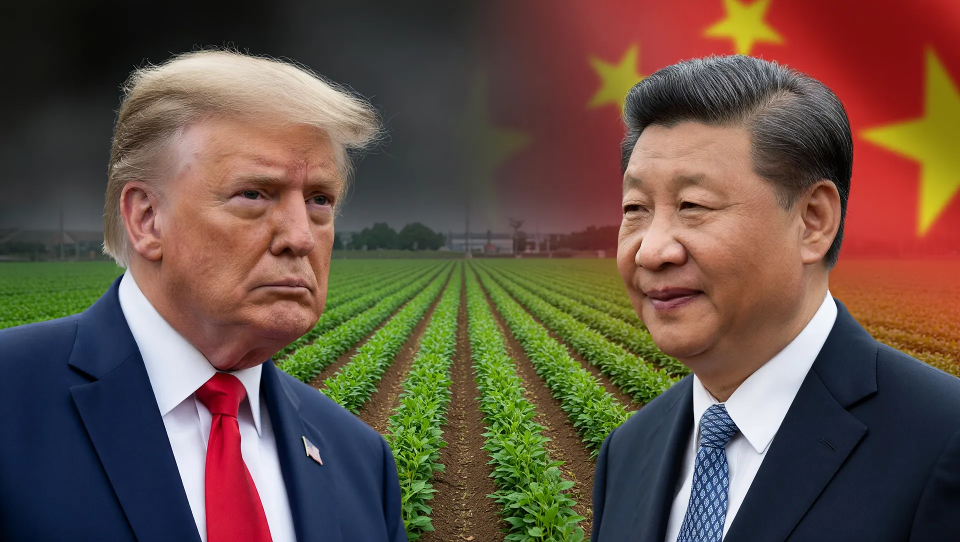 Acordo agrícola de 17 bilhões China EUA com Trump, Xi Jinping e campos de soja