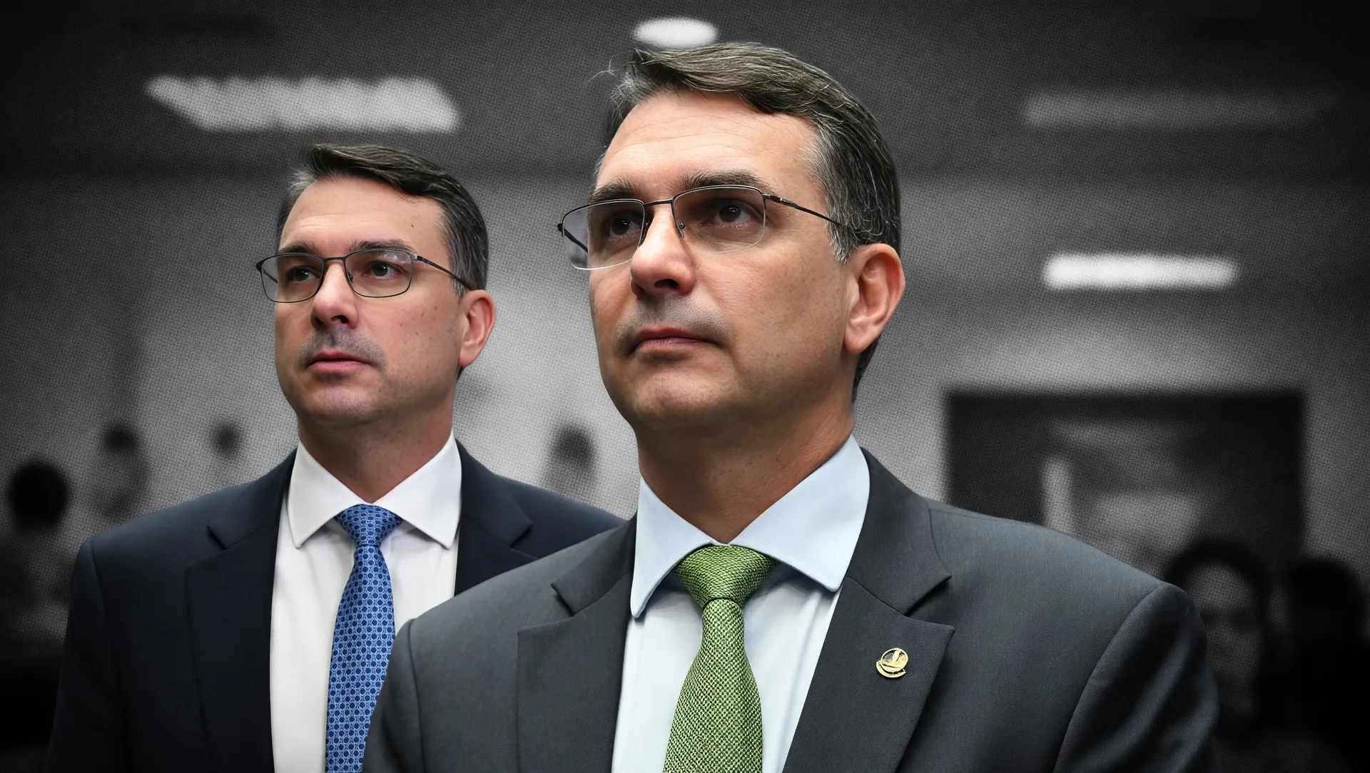 Retrato institucional: Flávio Bolsonaro e Marcello Lopes, agência publicidade contratos federais