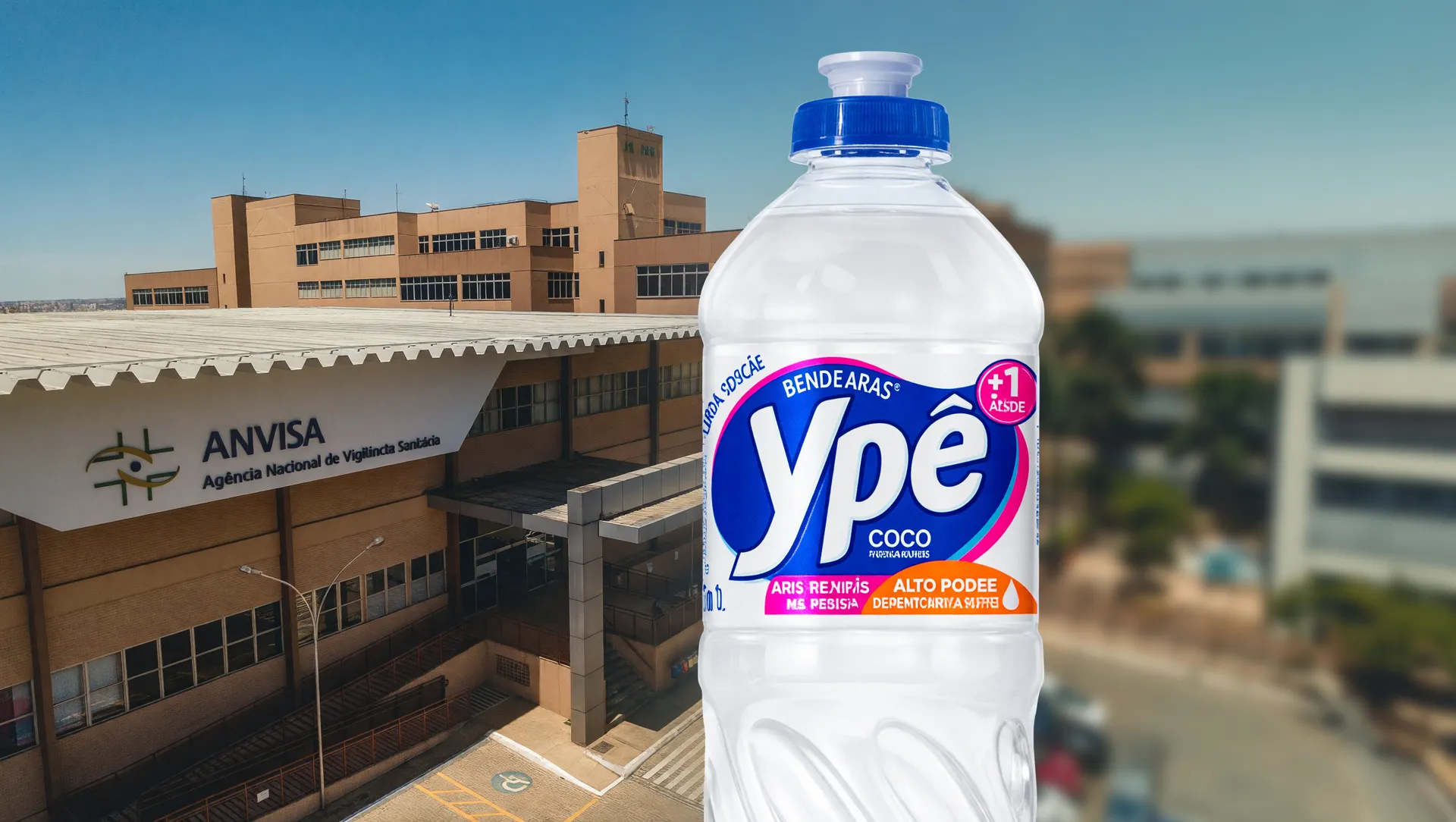 Decisão Anvisa sobre suspensão de lotes Ypê: sede institucional com produto de limpeza em composição