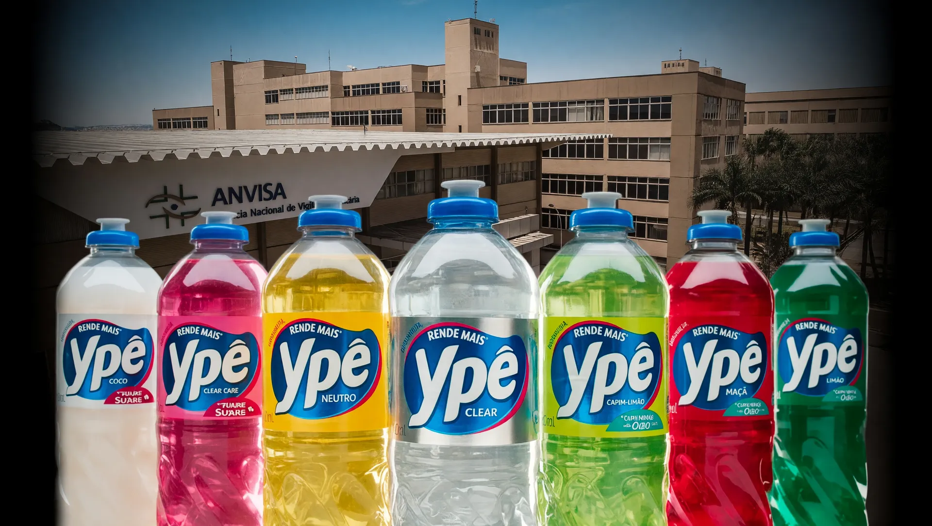 Frascos de produtos Ypê com bactéria Pseudomonas aeruginosa, com Anvisa em ação regulatória