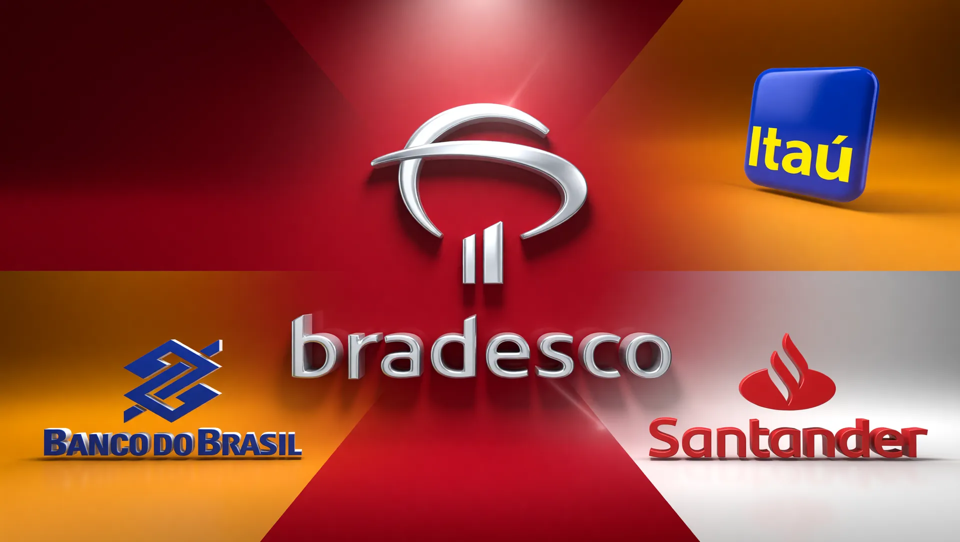 Bradesco lucro primeiro trimestre 2026 - logos dos principais bancos brasileiros em composição editorial