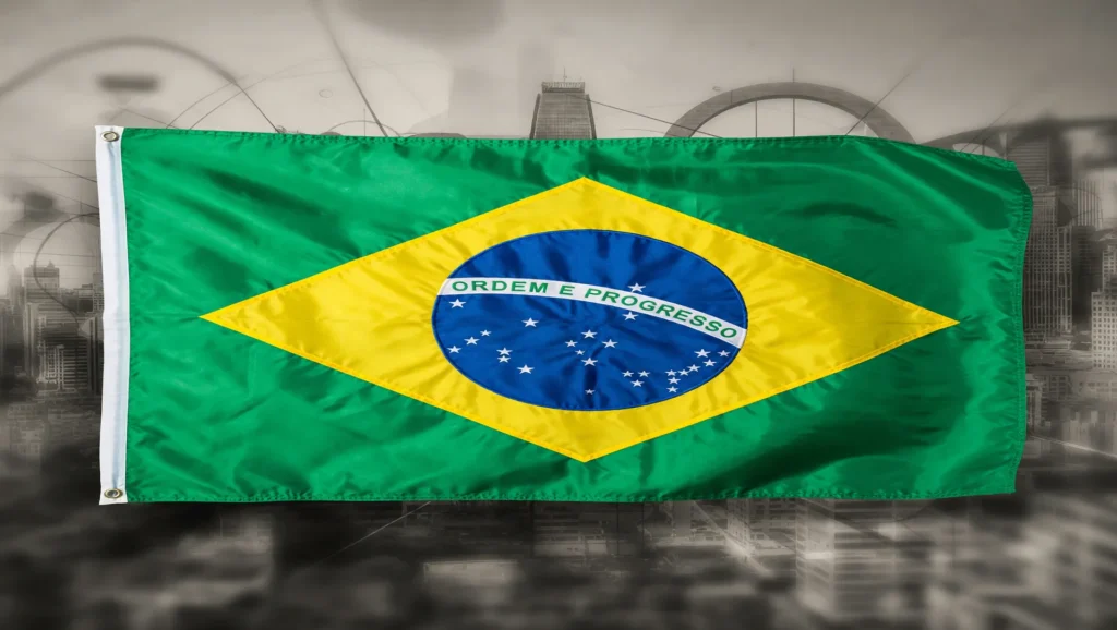 Bandeira do Brasil representando o muito alto desenvolvimento humano alcançado em 2024