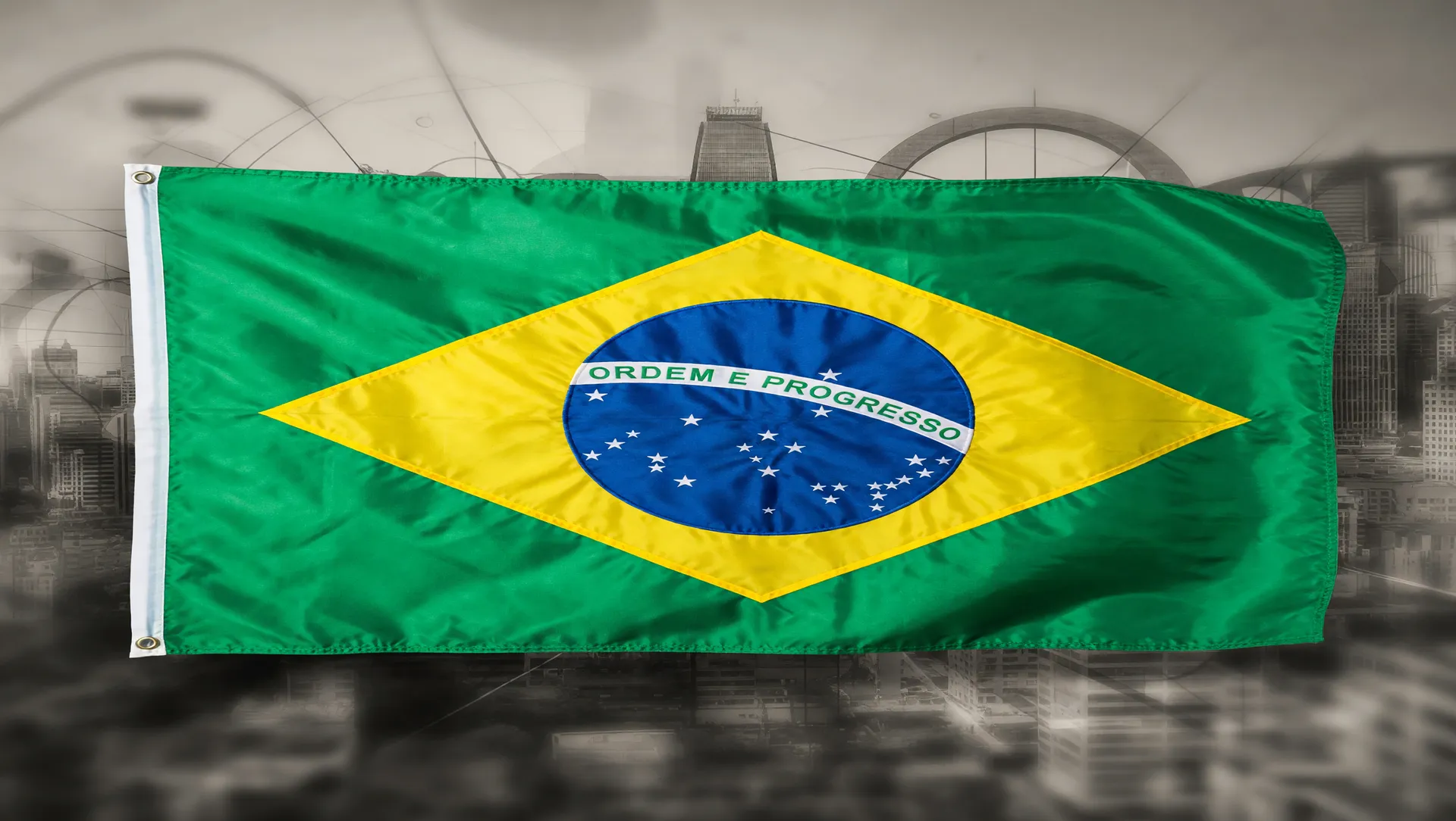 Bandeira do Brasil representando o muito alto desenvolvimento humano alcançado em 2024
