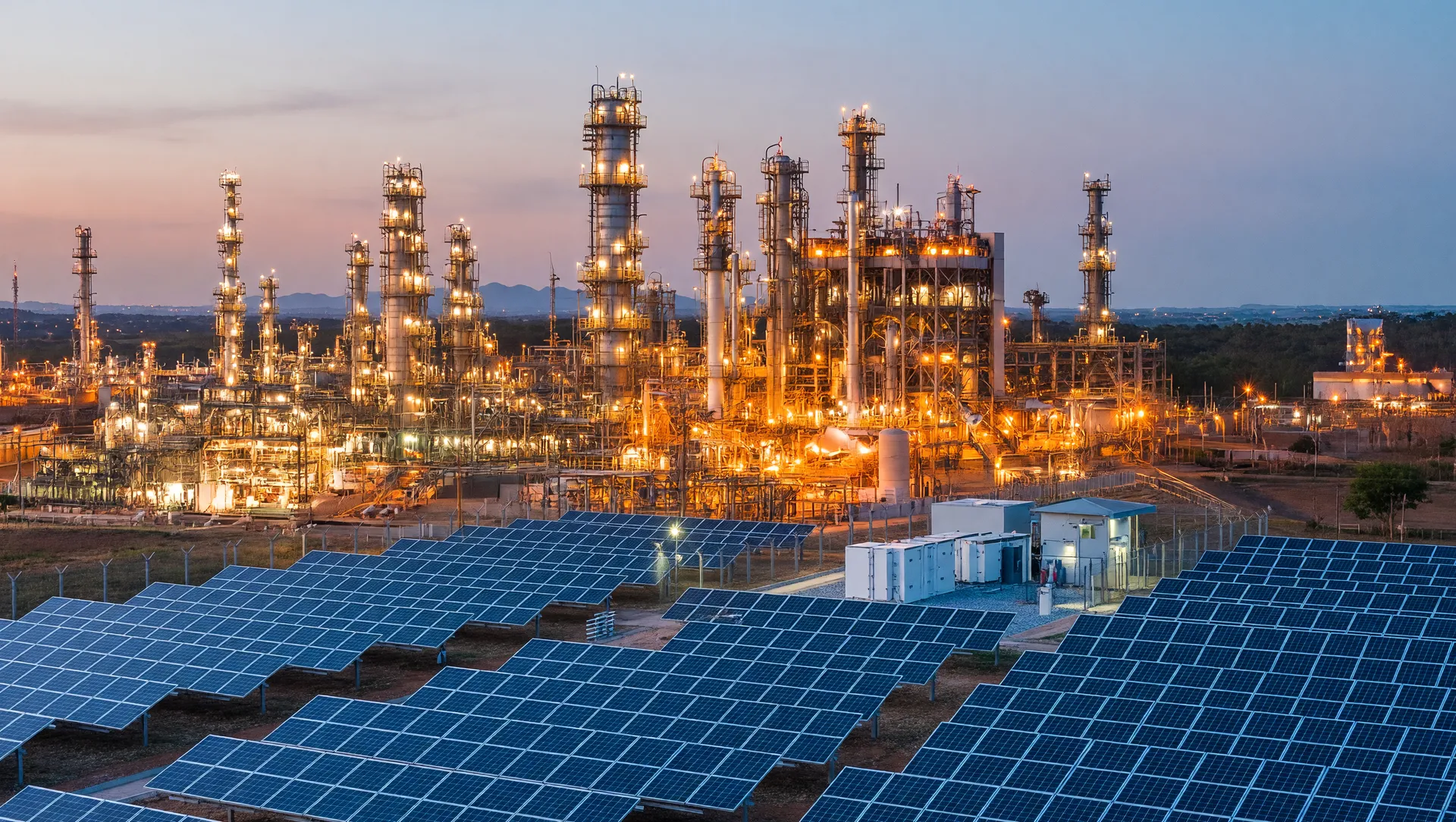 Refinaria Replan e usina solar simbolizam investimento em combustível sustentável de aviação Petrobras