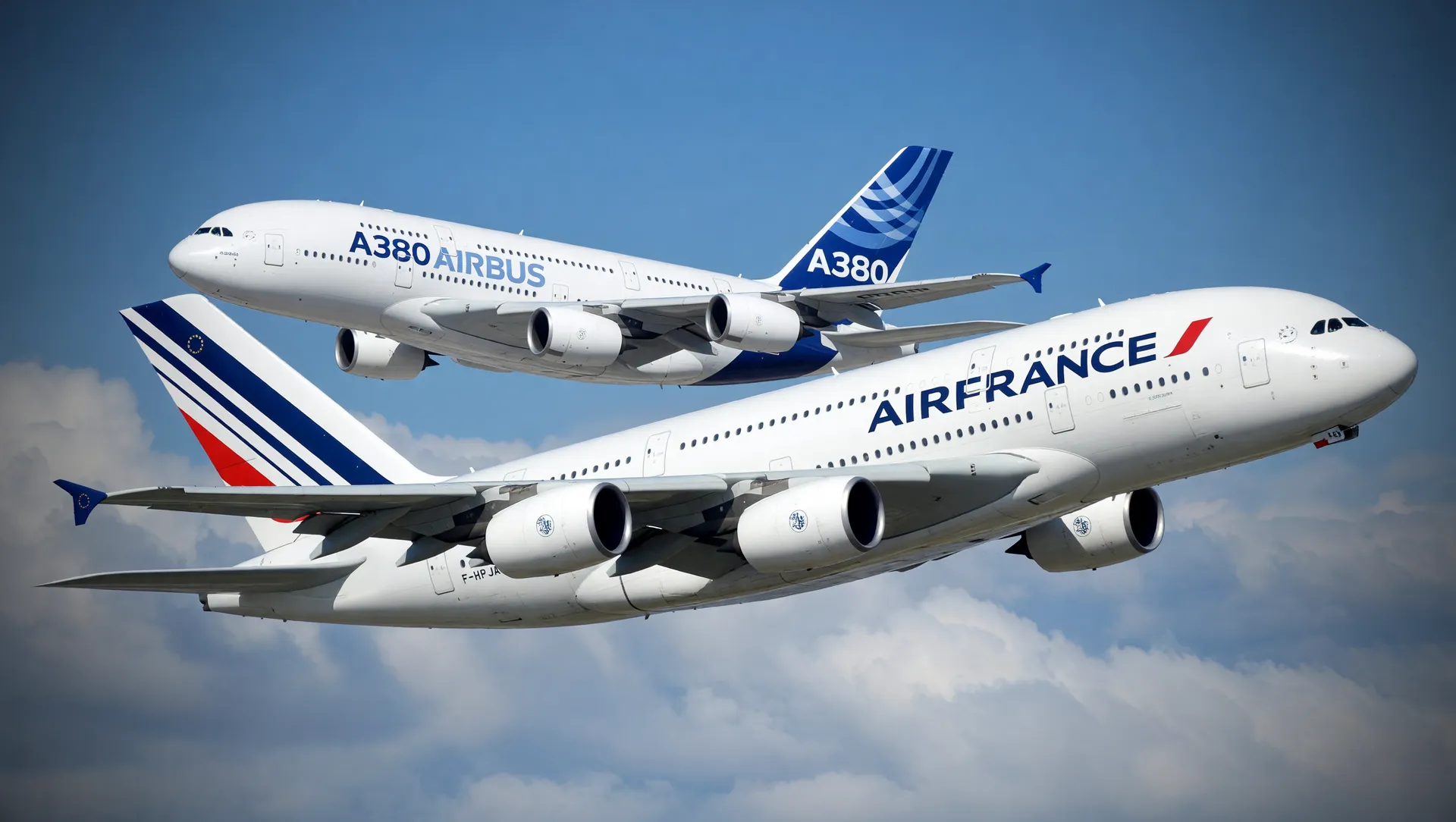 Composição visual dos aviões Air France e Airbus relacionados à condenação do voo AF447