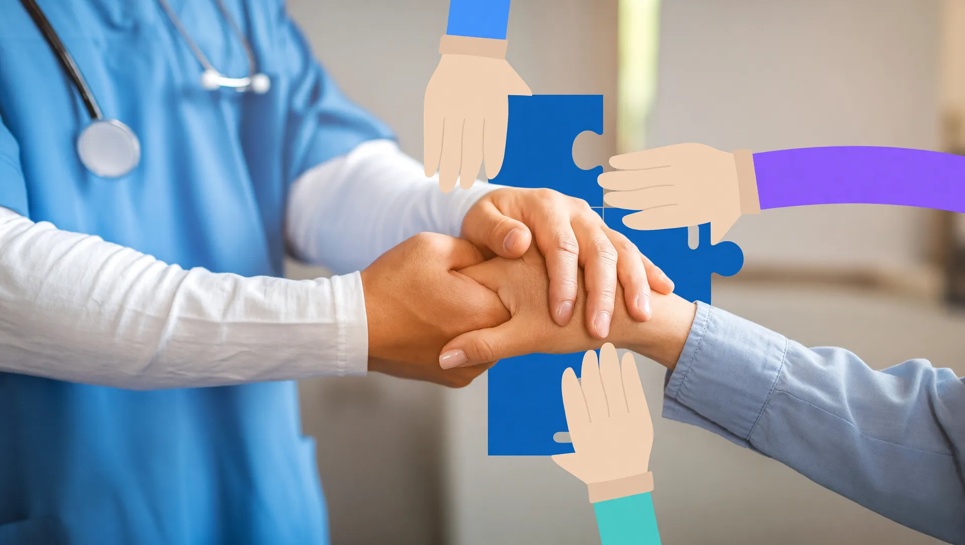 Paciente e profissional de saúde com daraxonrasib para tratamento de câncer de pâncreas; sistema de saúde colaborativo