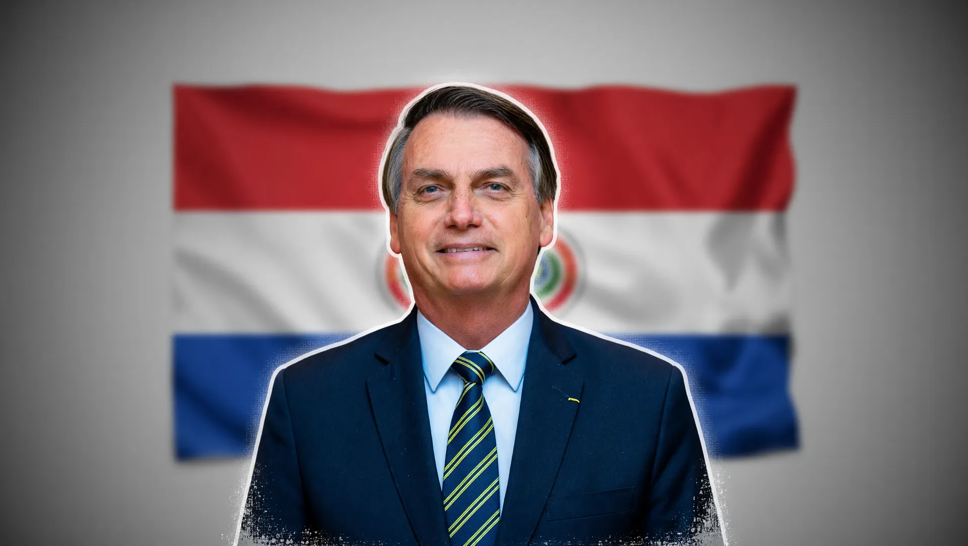 Editorial sobre deepfake de Bolsonaro no Paraguai: retrato manipulado em contexto internacional com bandeira nacional