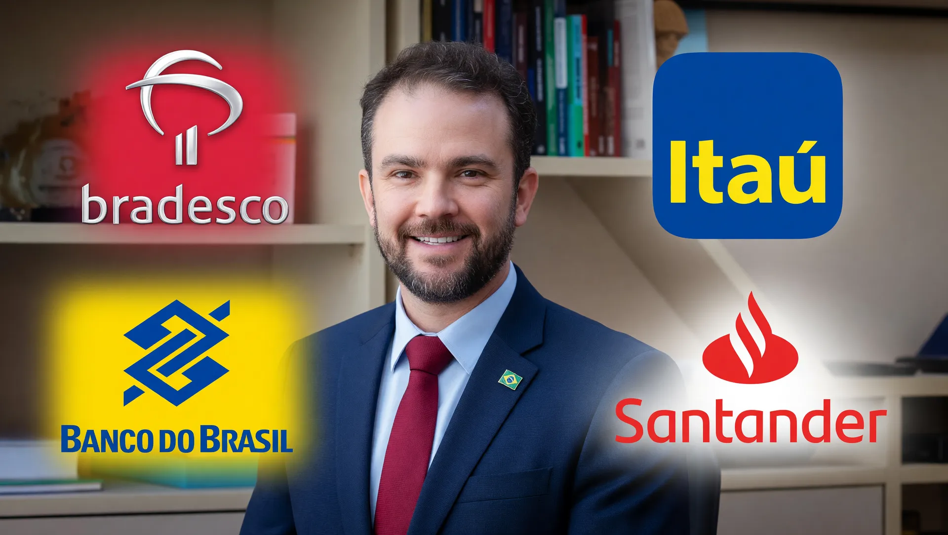 Ministro Dario Durigan com logos de bancos brasileiros no Desenrola 2.0 crédito para trabalhadores informais
