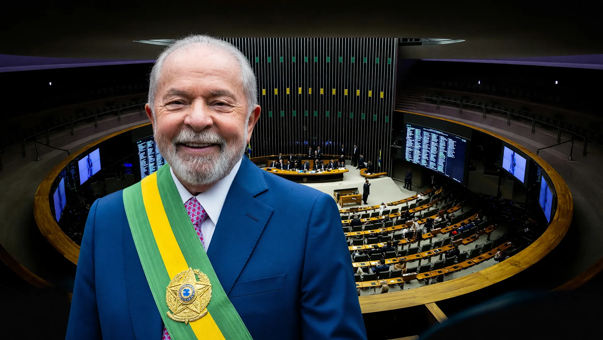 Lula em retrato formal, plenário da Câmara ao fundo, votação sobre exploração de terras raras no Brasil