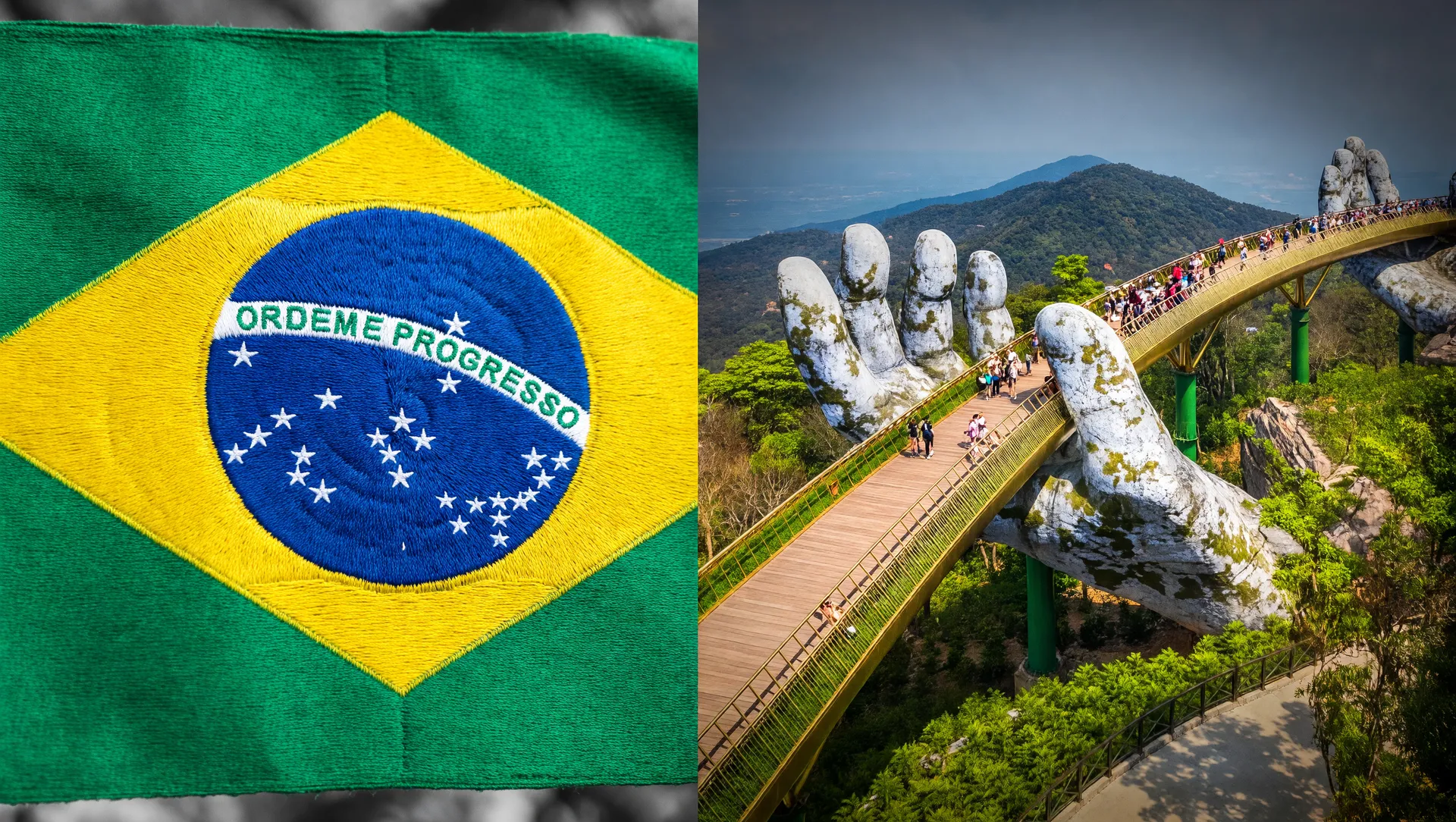 Retrato visual do contraste entre Brasil e Vietnã, simbolizando transformação das exportações de café arábica brasil