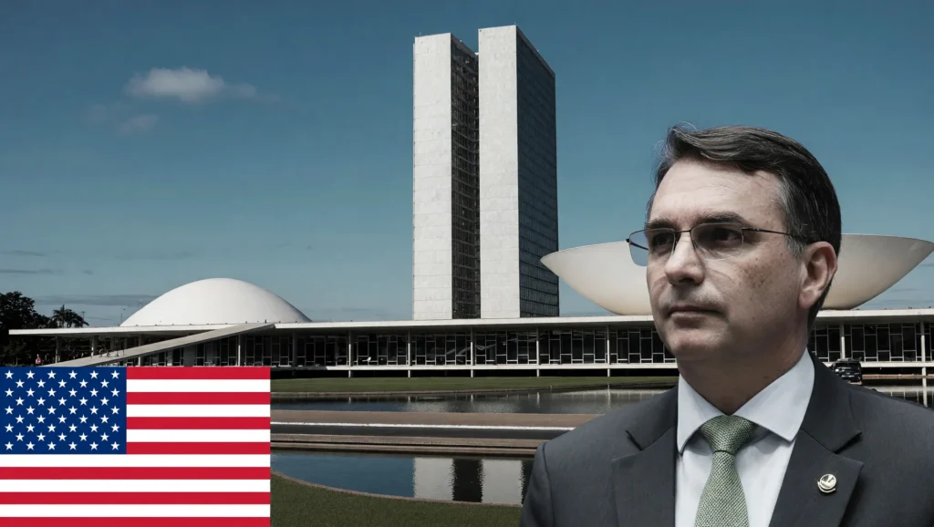 Congresso Nacional e Flávio Bolsonaro em composição sobre facções criminosas equiparadas a terroristas e decisão dos EUA