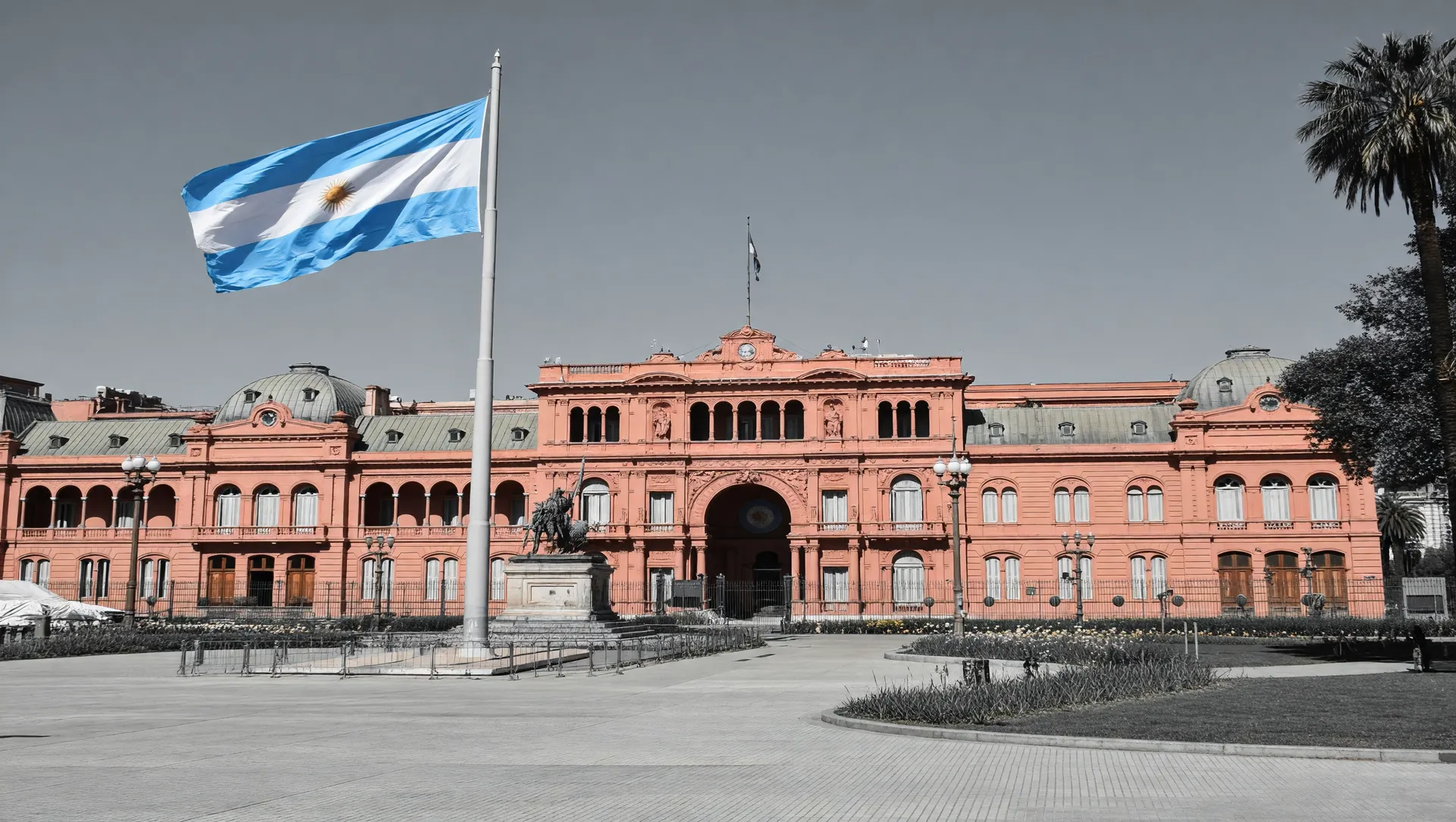 Casa Rosada símbolo de Argentina e sua política de imposto exportação de trigo para produtores
