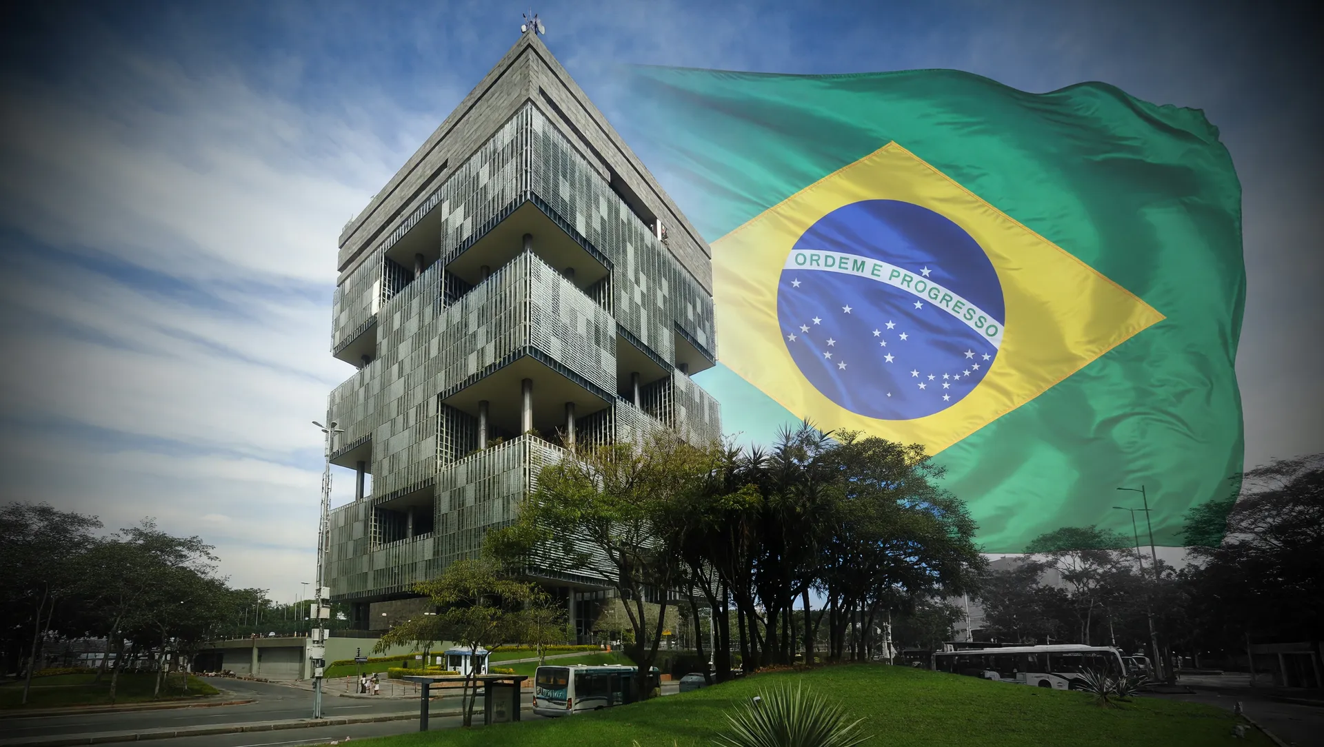 Colagem editorial mostrando a indústria energética brasileira frente ao risco do leilão de energia termelétrica 2026