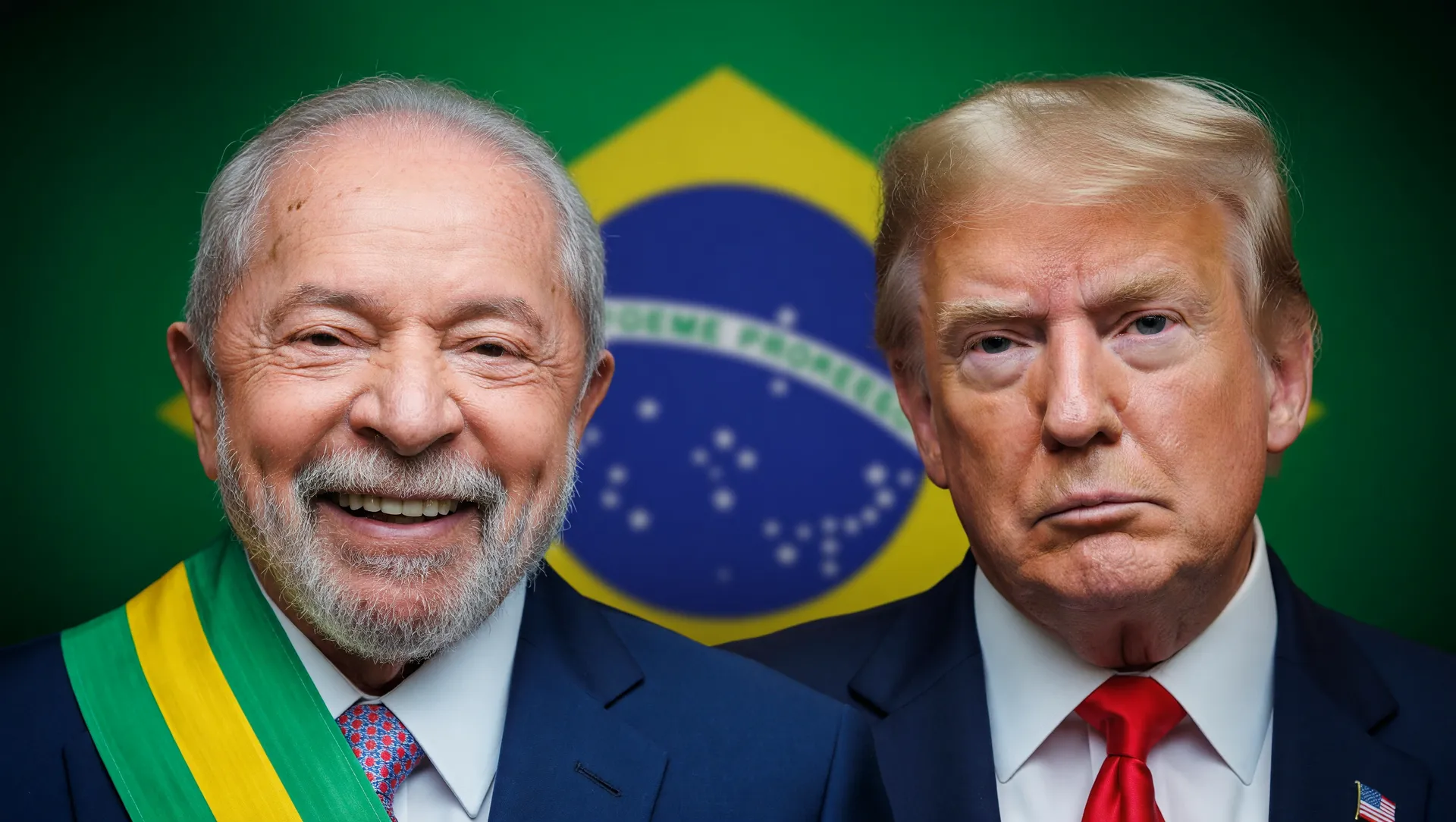 Composição editorial: Lula e Trump em negociação sobre terras raras e parceria Estados Unidos