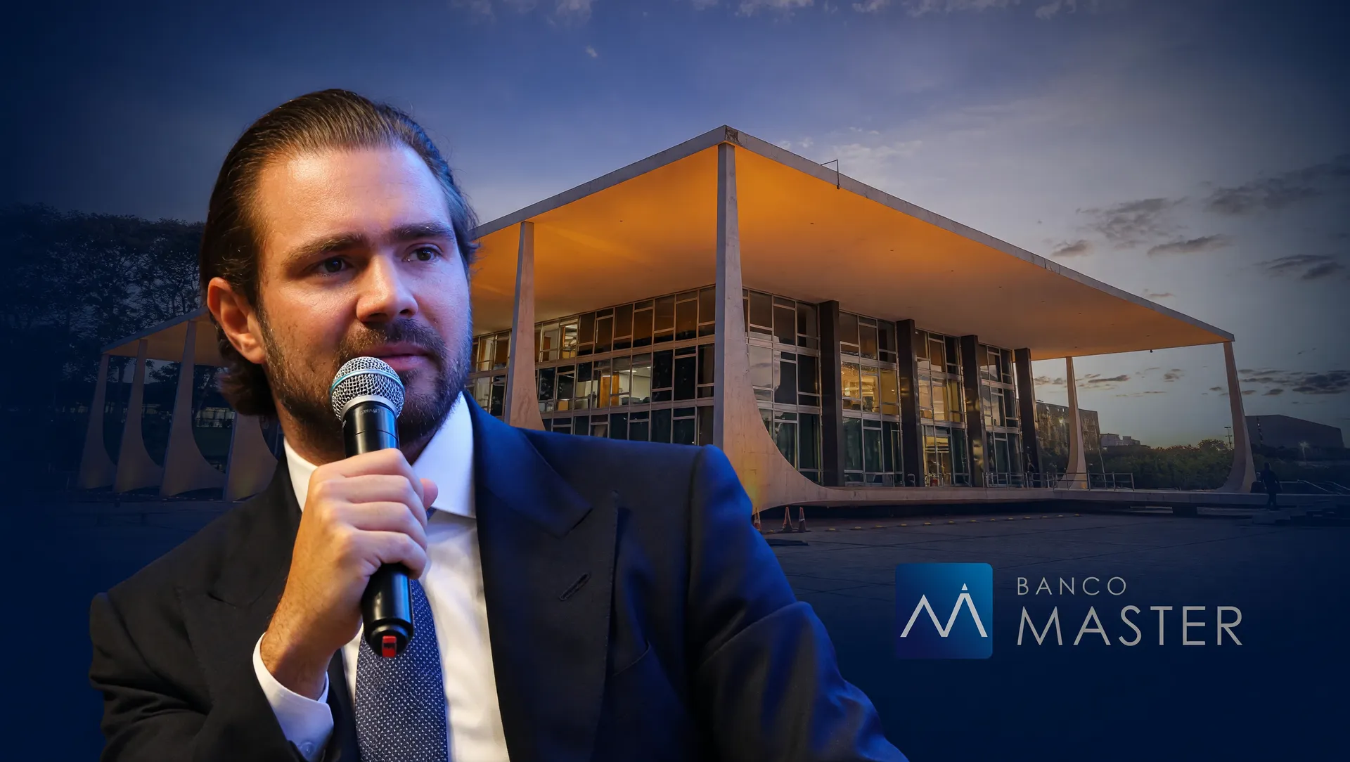 Daniel Vorcaro em primeiro plano, contexto institucional do STF ao fundo: mensagens Vorcaro Costa Banco Master