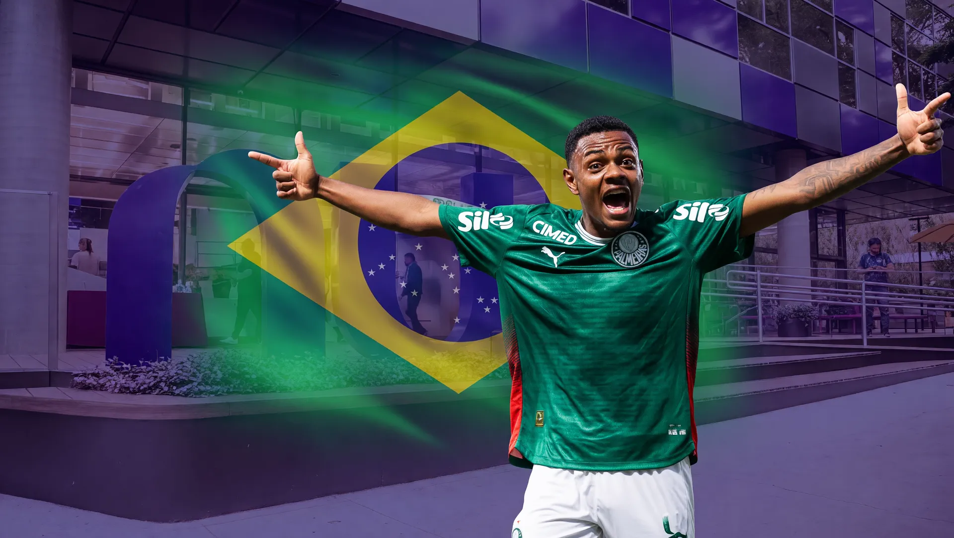 Nubank, jogador Palmeiras e brasilidade na editorial sobre naming rights da arena do Palmeiras.